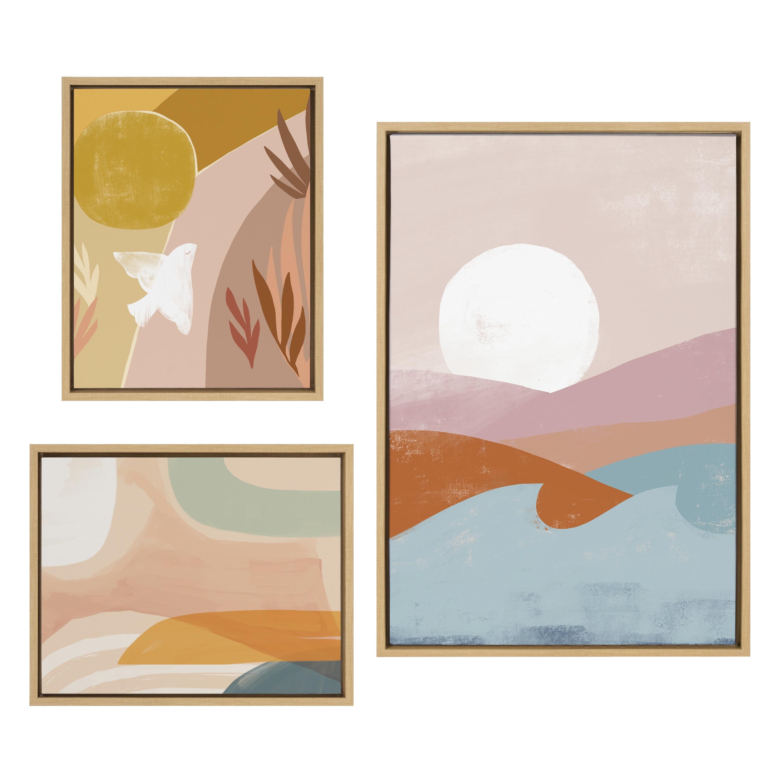 Laurel All Things Decor (Set of 3) Sylvie Endless Summer Sunrise Marrakesh Framed Canvas Wall Art Set by Kate Aurelia Holloway