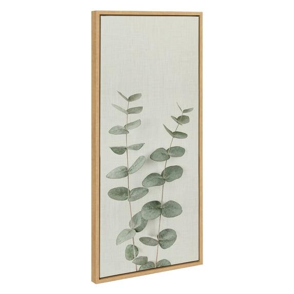 Kate and Laurel Sylvie Eucalyptus Botanical II Framed Canvas by The Creative Bunch Studio, 18x40, Natural