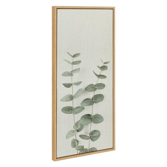 Kate and Laurel Sylvie Eucalyptus Botanical II Framed Canvas by The Creative Bunch Studio, 18x40, Natural