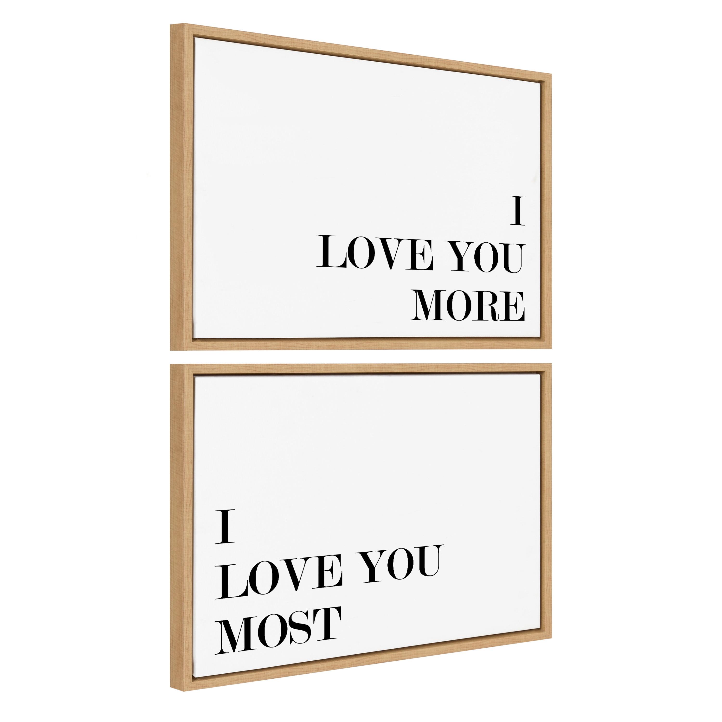 (Set of 2) 18" x 24" Sylvie I Love You Canvas by Maggie Price Natural - Kate & Laurel All Things Decor