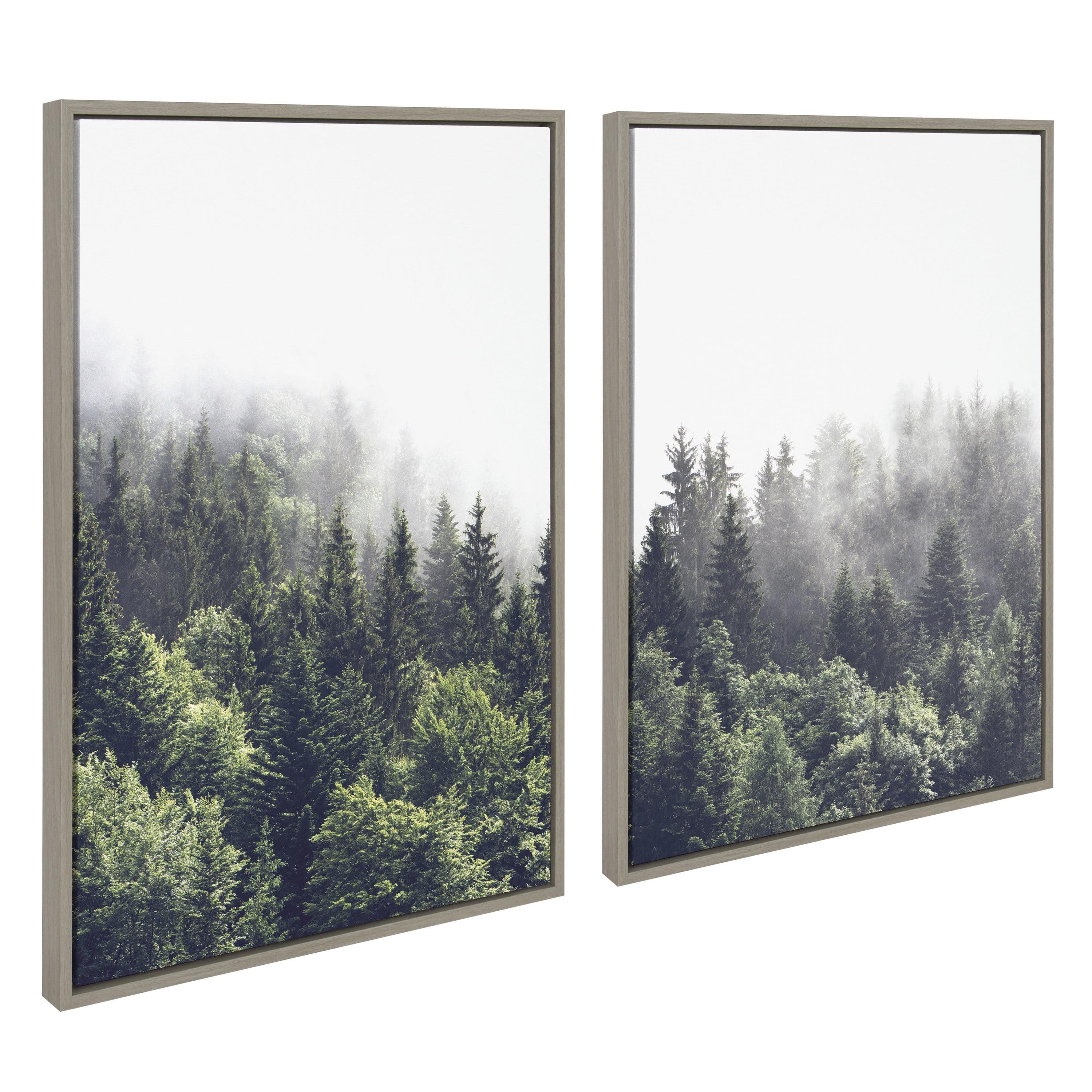 (Set of 2) 23" x 33" Sylvie Foggy Day Framed Canvas Set by Creative Bunch - Kate & Laurel All Things Decor: Inspirational Landscape Art