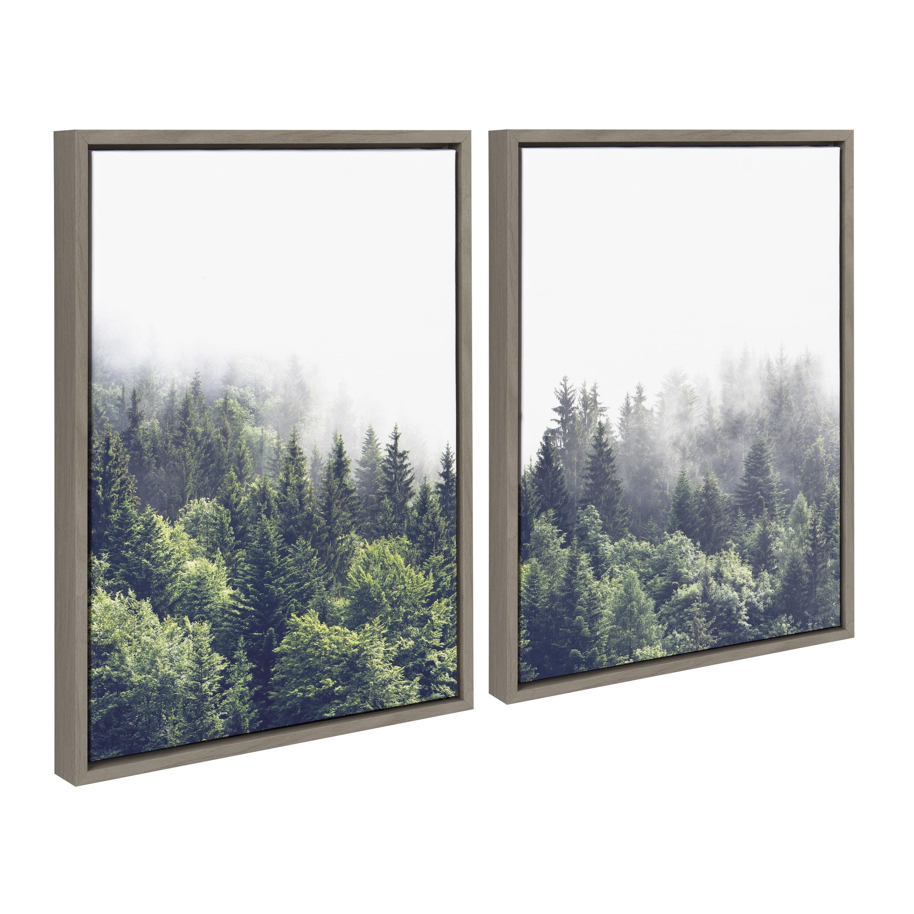 (Set of 2) 18" x 24" Sylvie Foggy Day Framed Canvas Set by Creative Bunch Gray - Kate & Laurel All Things Decor: Wall Art for Living Room