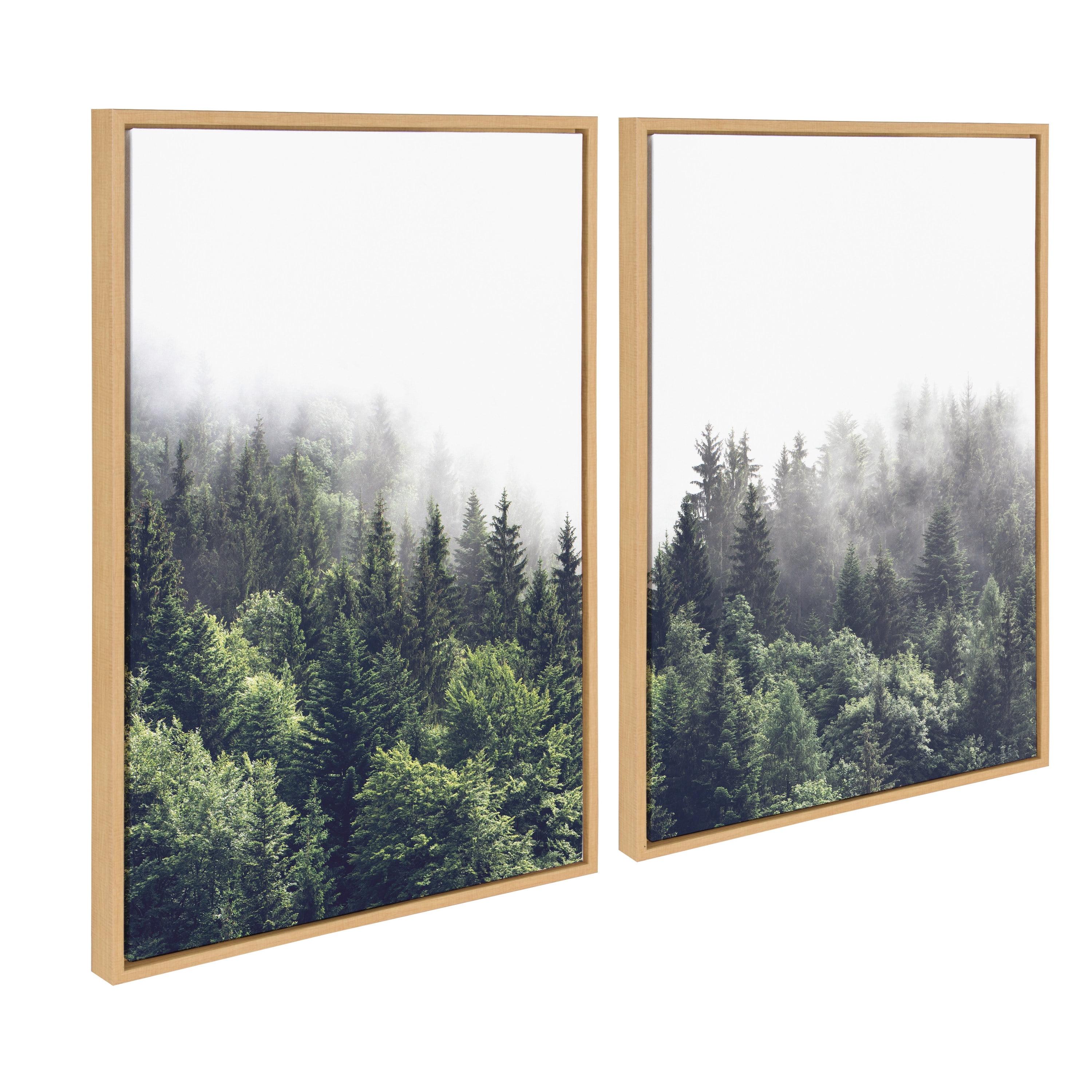 (Set of 2)  Sylvie Foggy Day Framed Canvas Set by Creative Bunch - Kate & Laurel All Things Decor