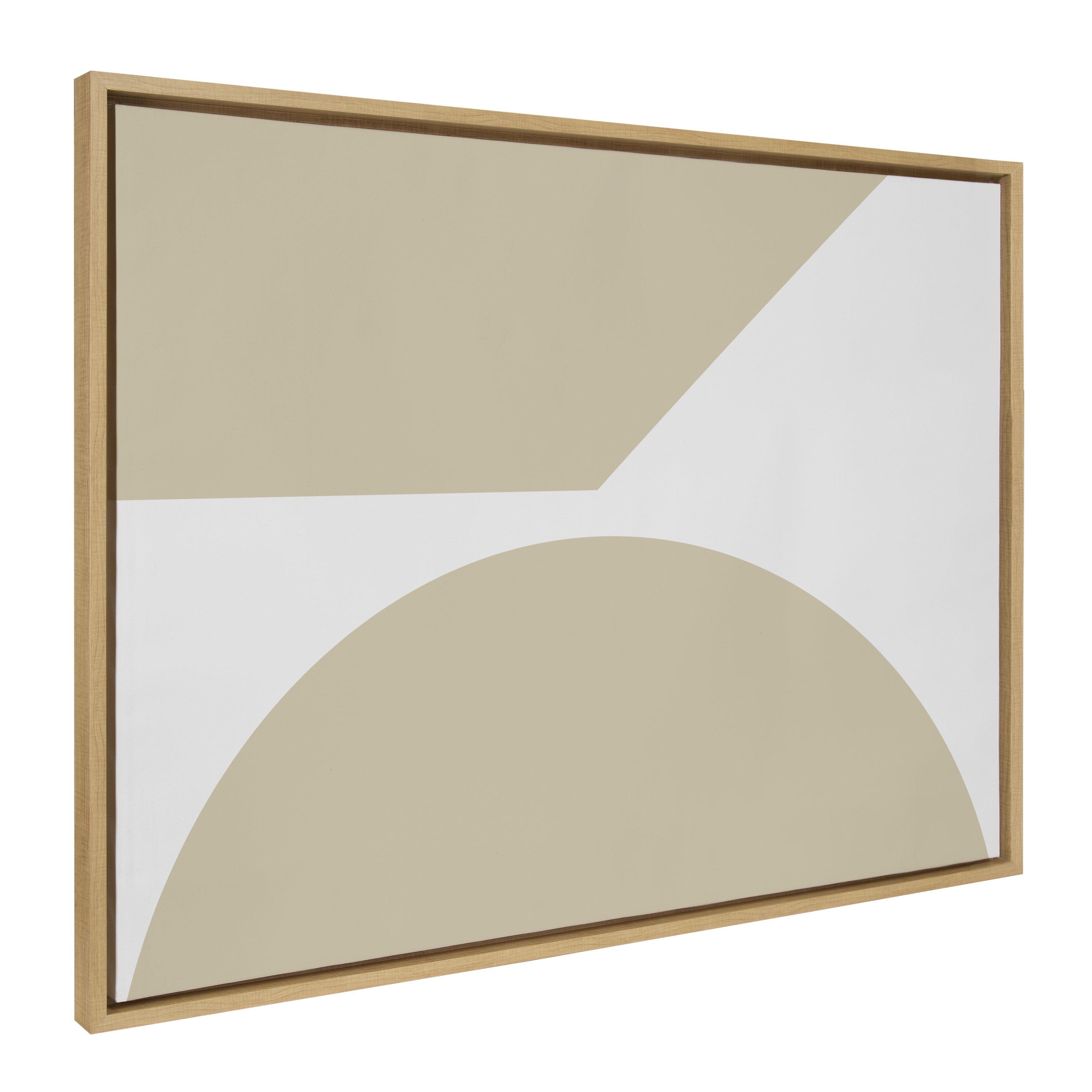 Kate and Laurel Sylvie Minimal Max Mod I Soft Neutral Framed Canvas by The Creative Bunch Studio, 28x38, Natural