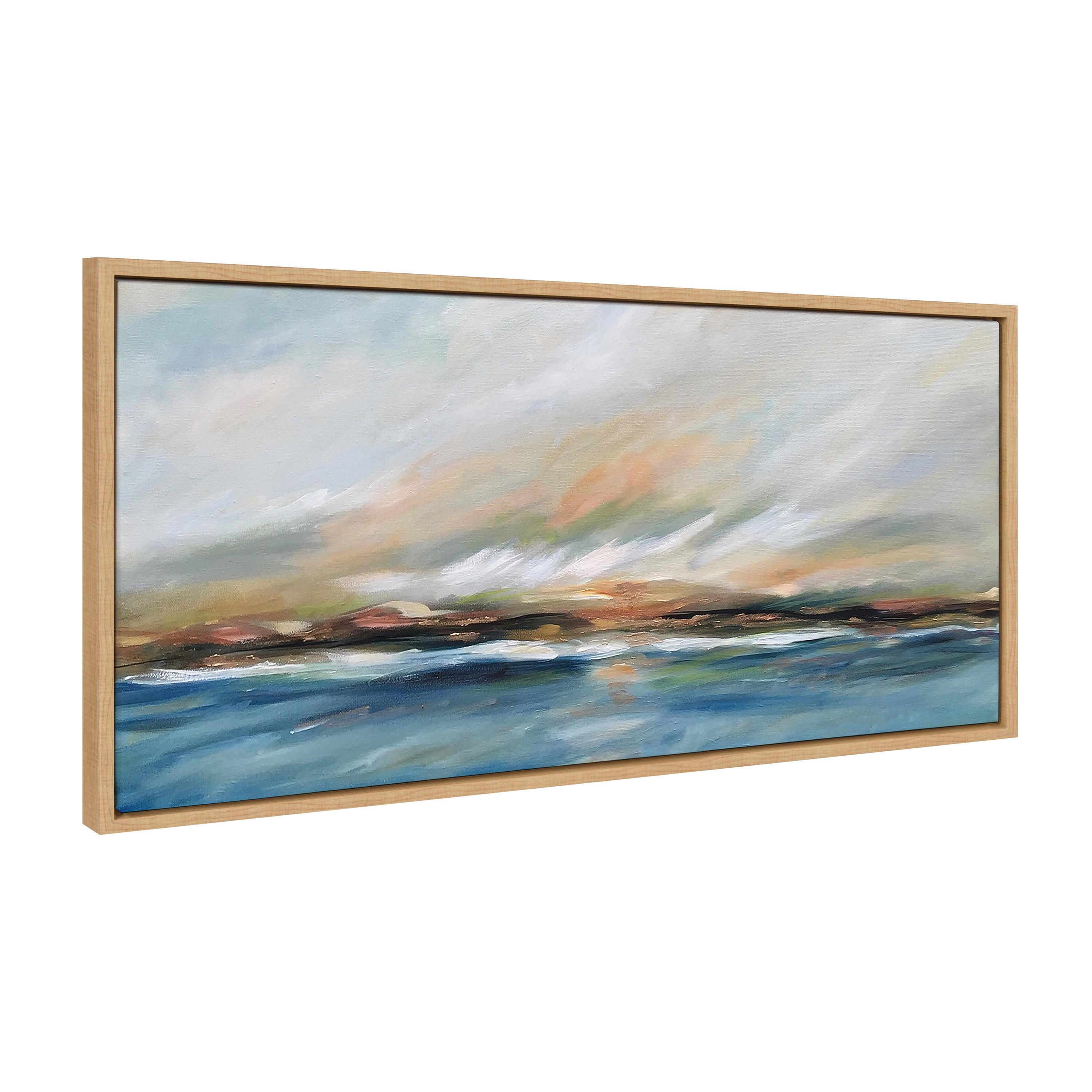 18" x 40" Sylvie Sunday Morning Framed Canvas by Mary Sparrow Natural - Kate & Laurel All Things Decor