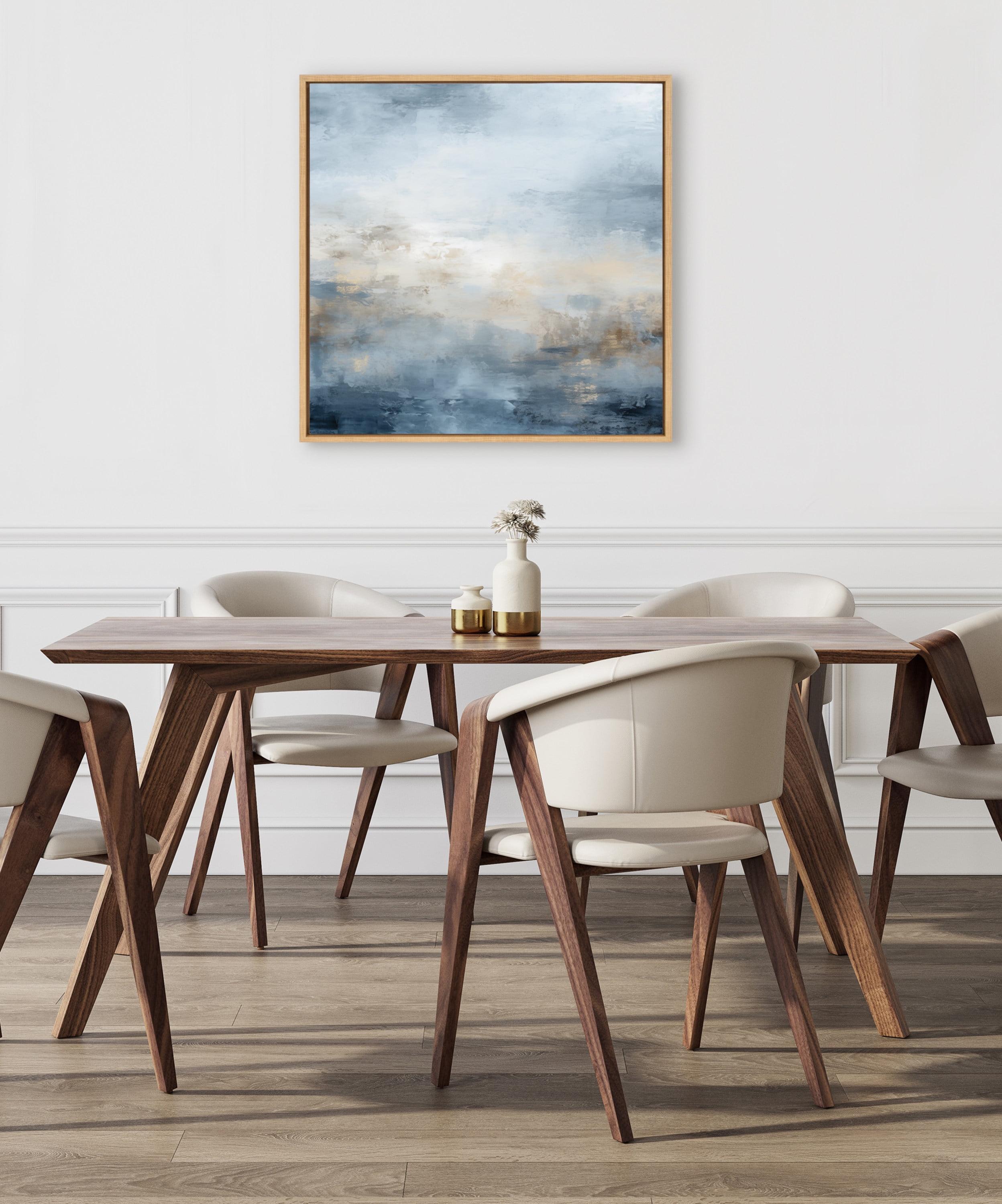 Kate & Laurel All Things Decor 30"x30" Tonal Abstract Blue Framed Canvas by The Creative Bunch Studio Natural
