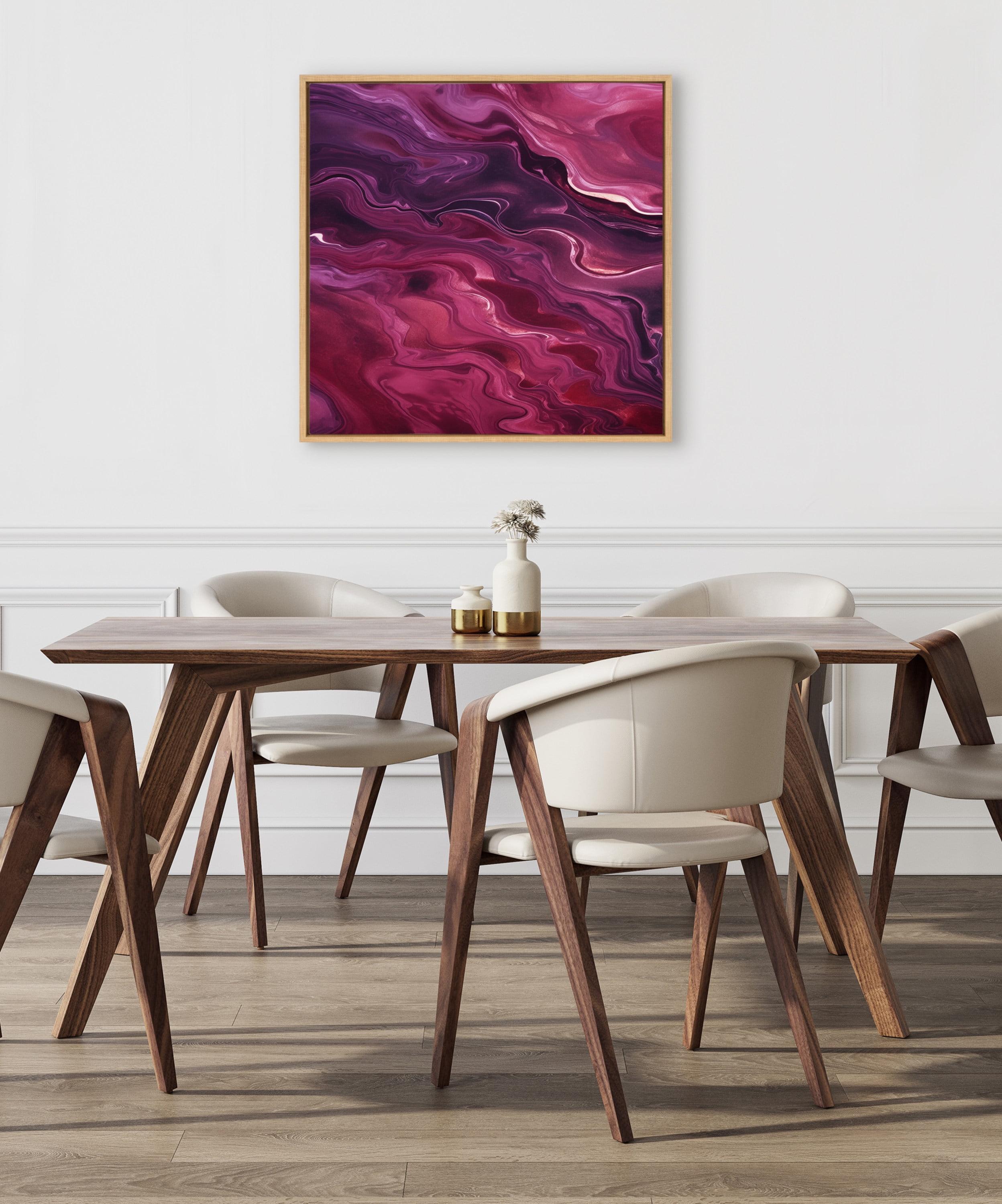 Kate & Laurel All Things Decor 30"x30" Tonal Abstract Purple Plum Framed Canvas by The Creative Bunch Studio Natural