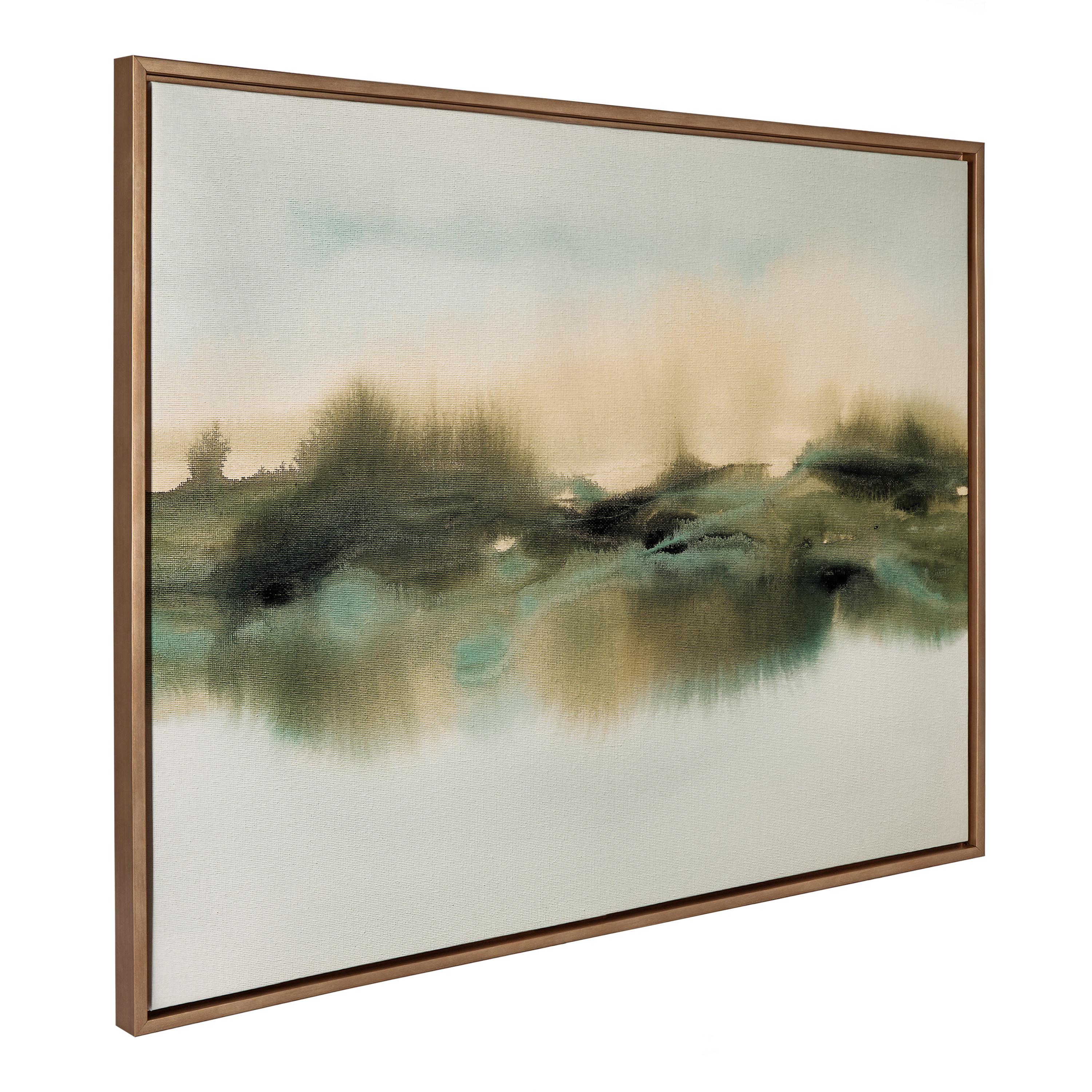 28" x 38" Sylvie Tranquil Meadows Framed Canvas by Amy Lighthall Gold - Kate & Laurel All Things Decor: Rustic Digital Art, Plastic Frame