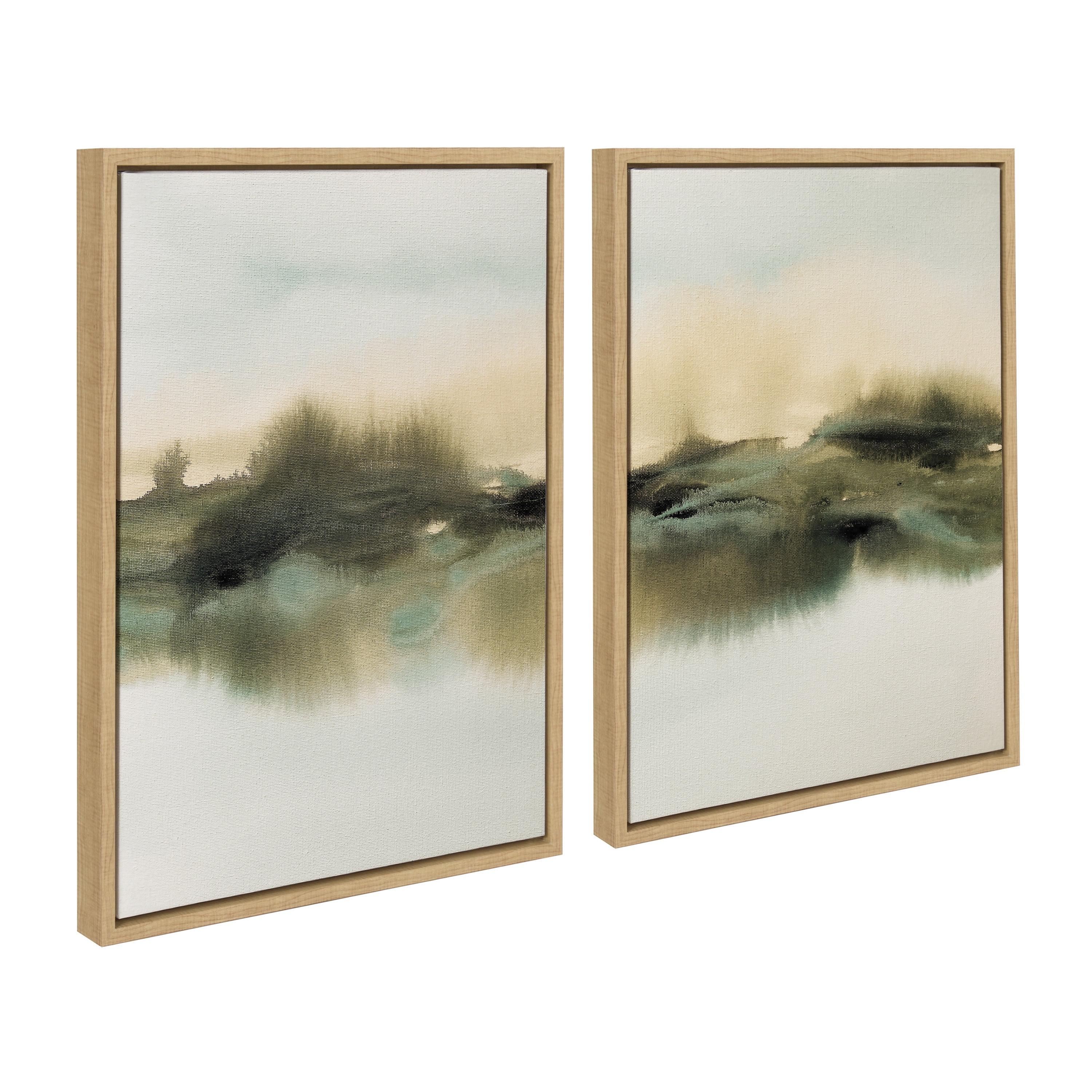 Kate & Laurel All Things Decor (Set of 2) 18"x24" Sylvie Meadows Framed Canvas by Amy Lighthall Natural: Tranquil Digital Art