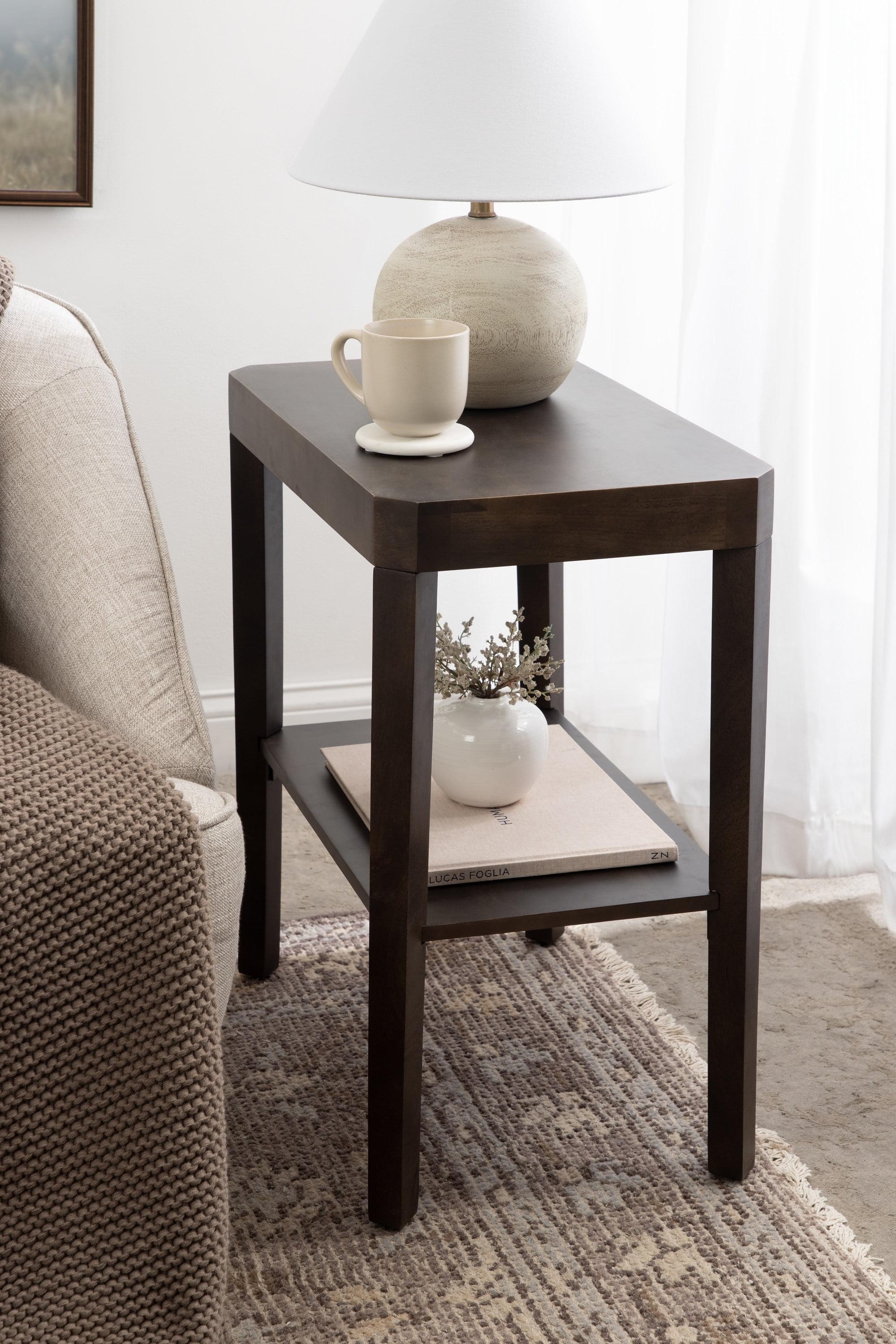 Kate and Laurel Talcott Wood Side Table, 22x14x26, Mocha