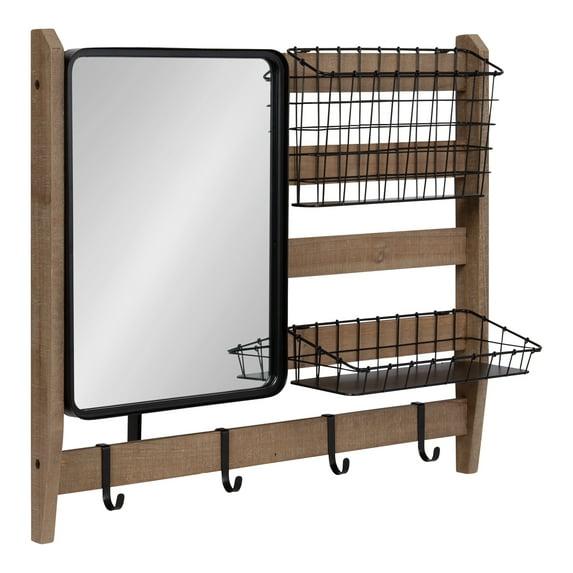 Kate and Laurel Tanner Metal Wall Organizer with Key Hooks