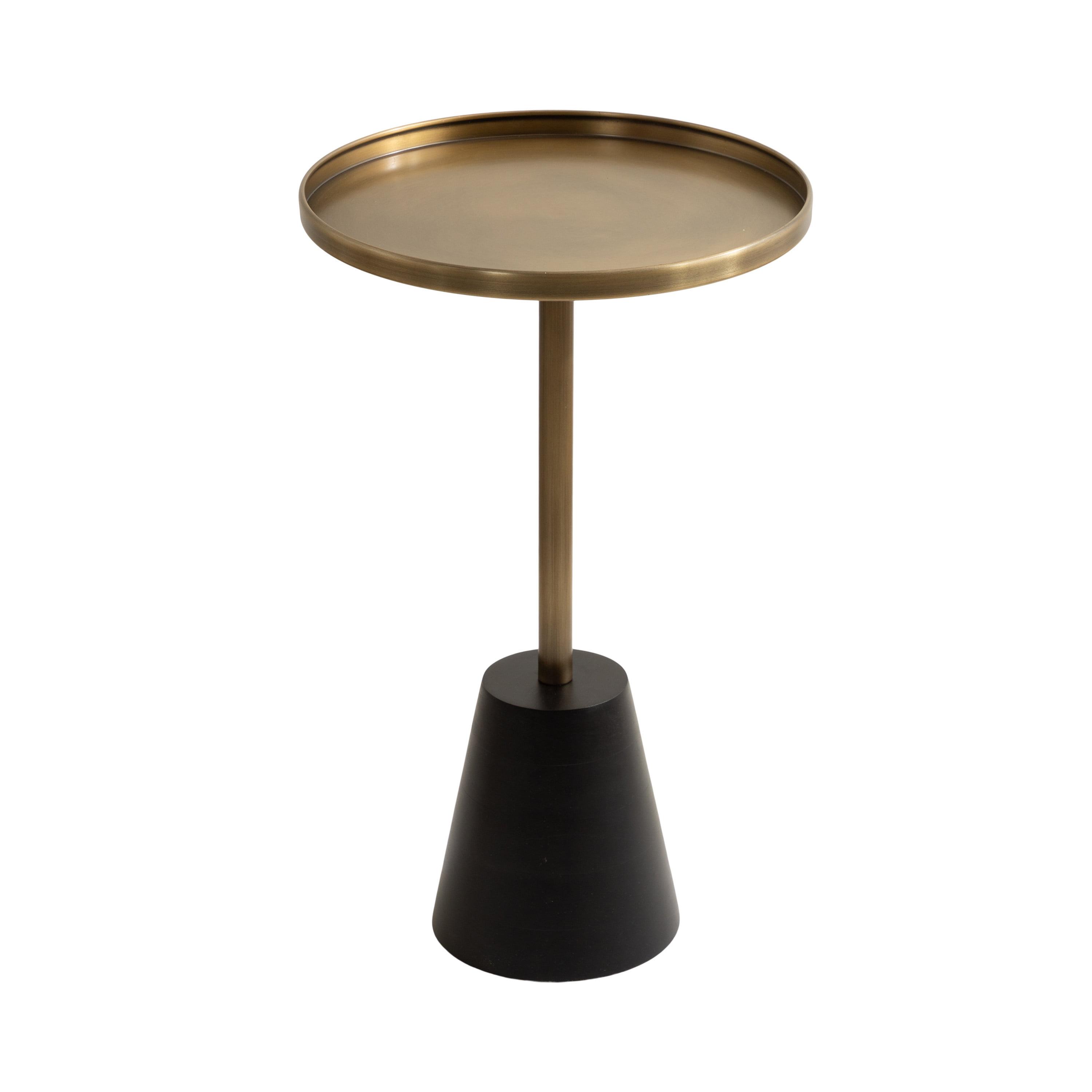 Kate and Laurel Tira Round Side Table, 14x14x24, Gold