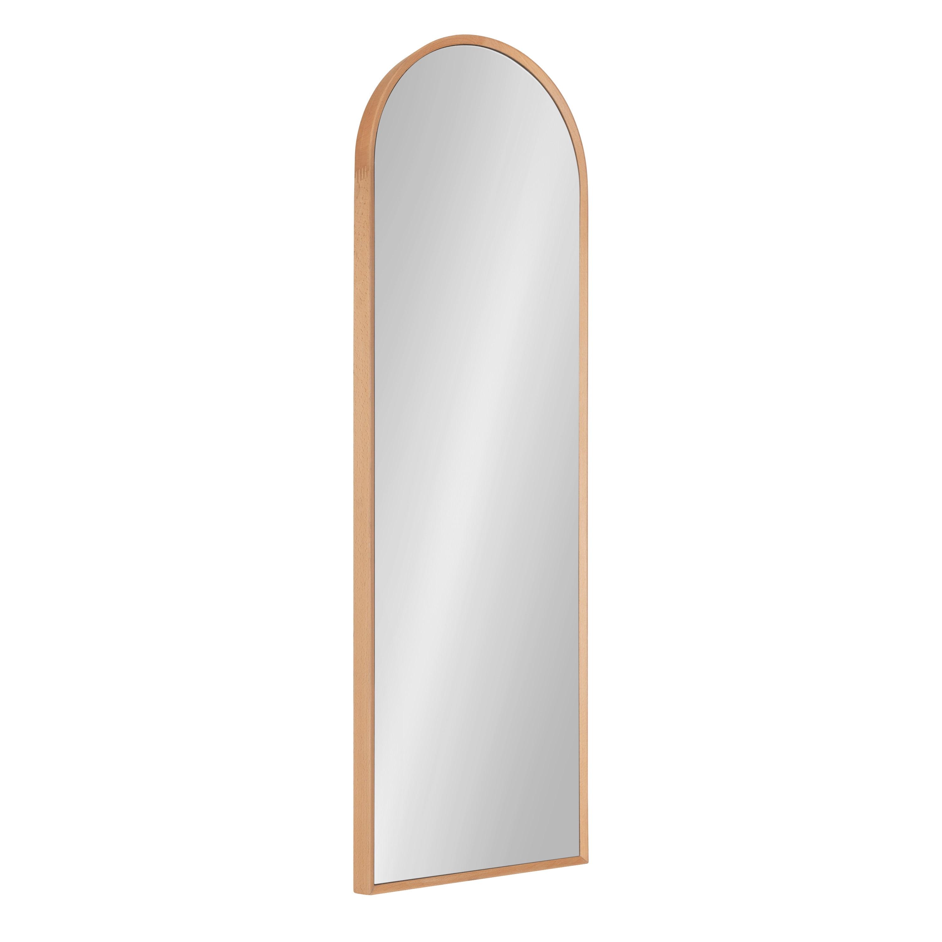 16" x 48" Nordlund Framed Arch Decorative Wall Mirror Natural - Kate & Laurel All Things Decor: Beechwood, Scandinavian Design