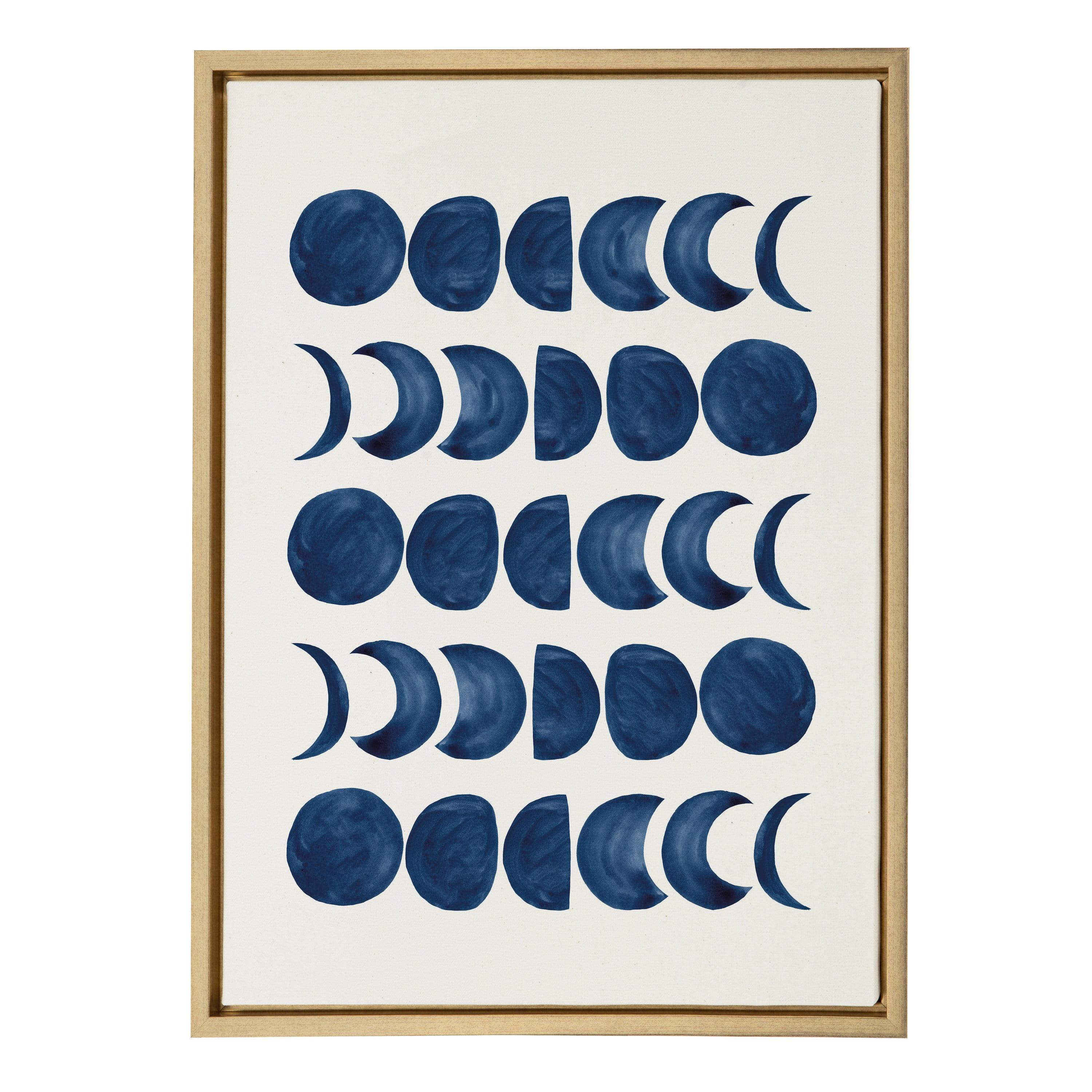 Sylvie Moon Phases Framed Canvas - Kate & Laurel All Things Decor