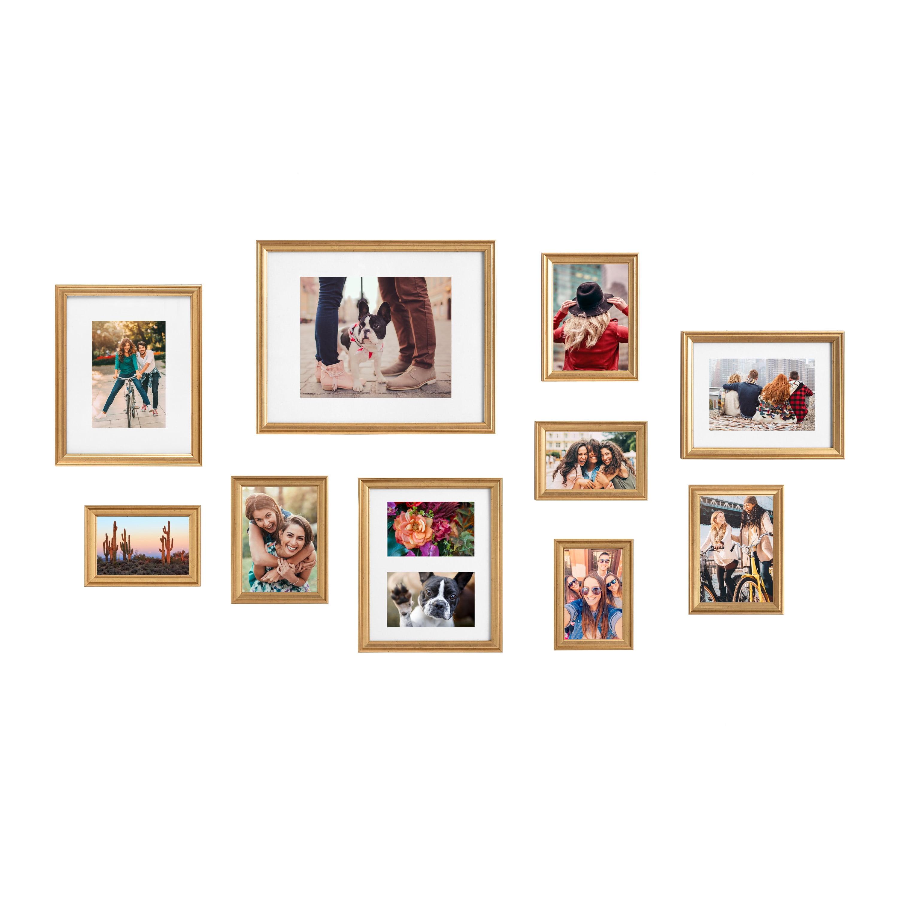 Adlynn Gold Classic Wall Picture Frame Set, 10-Piece