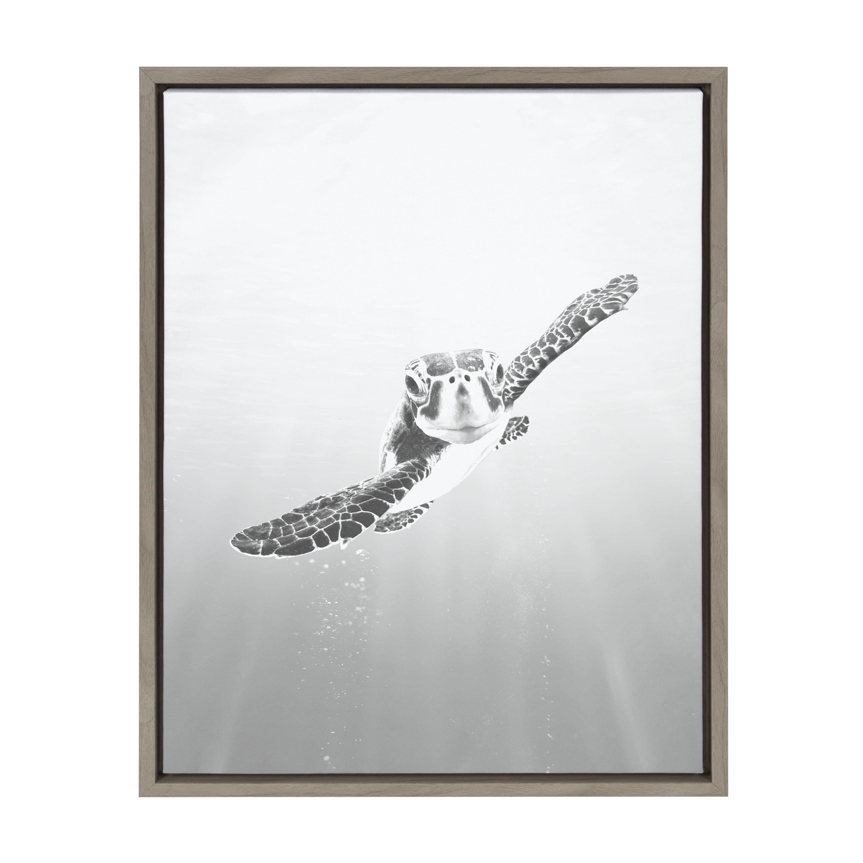 18" x 24" Sylvie Sea Turtle Framed Canvas by Simon Te of Tai Prints - Kate & Laurel All Things Decor