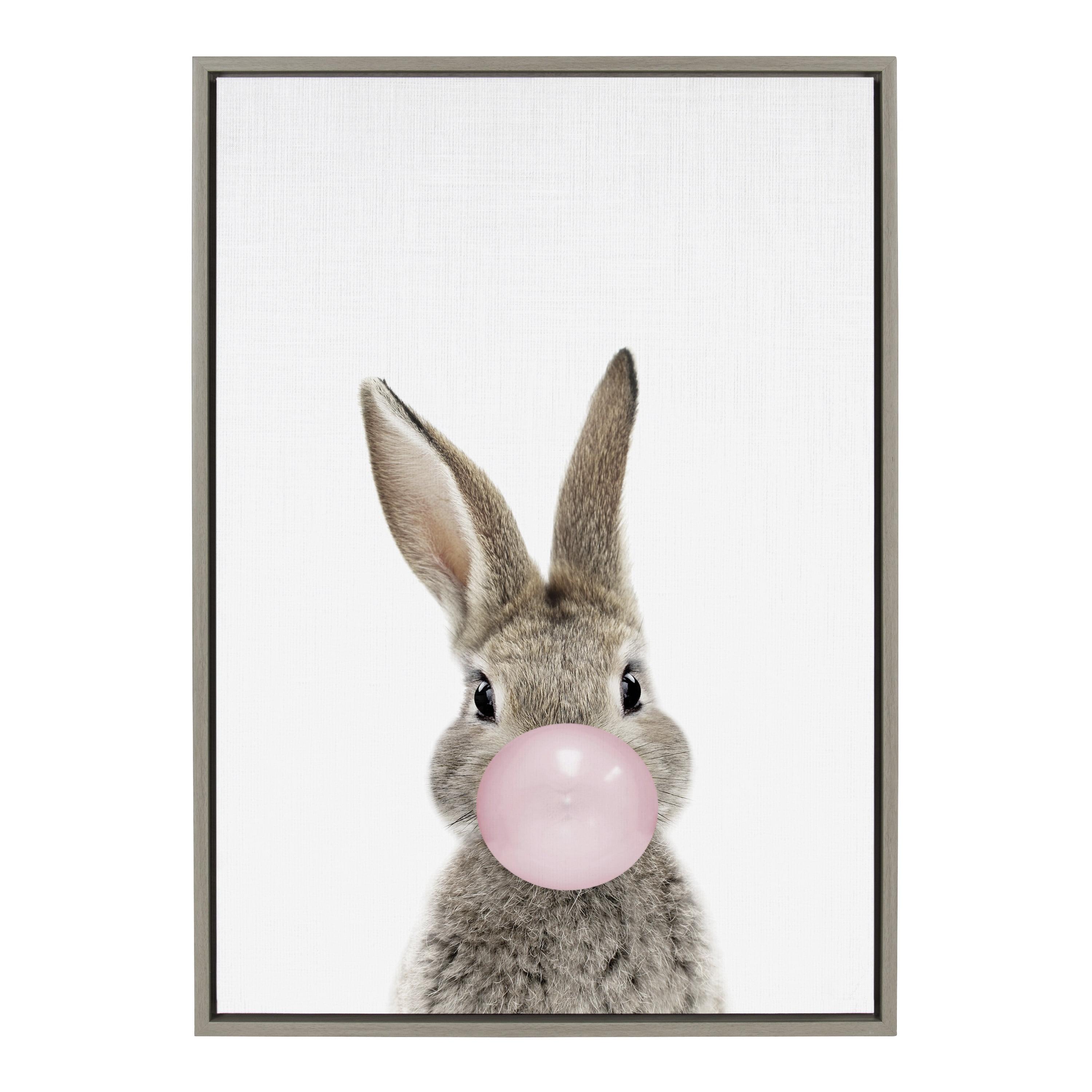 Sylvie Bubble Gum Bunny by Amy Peterson Art Studio Wall Art - Kate & Laurel All Things Decor