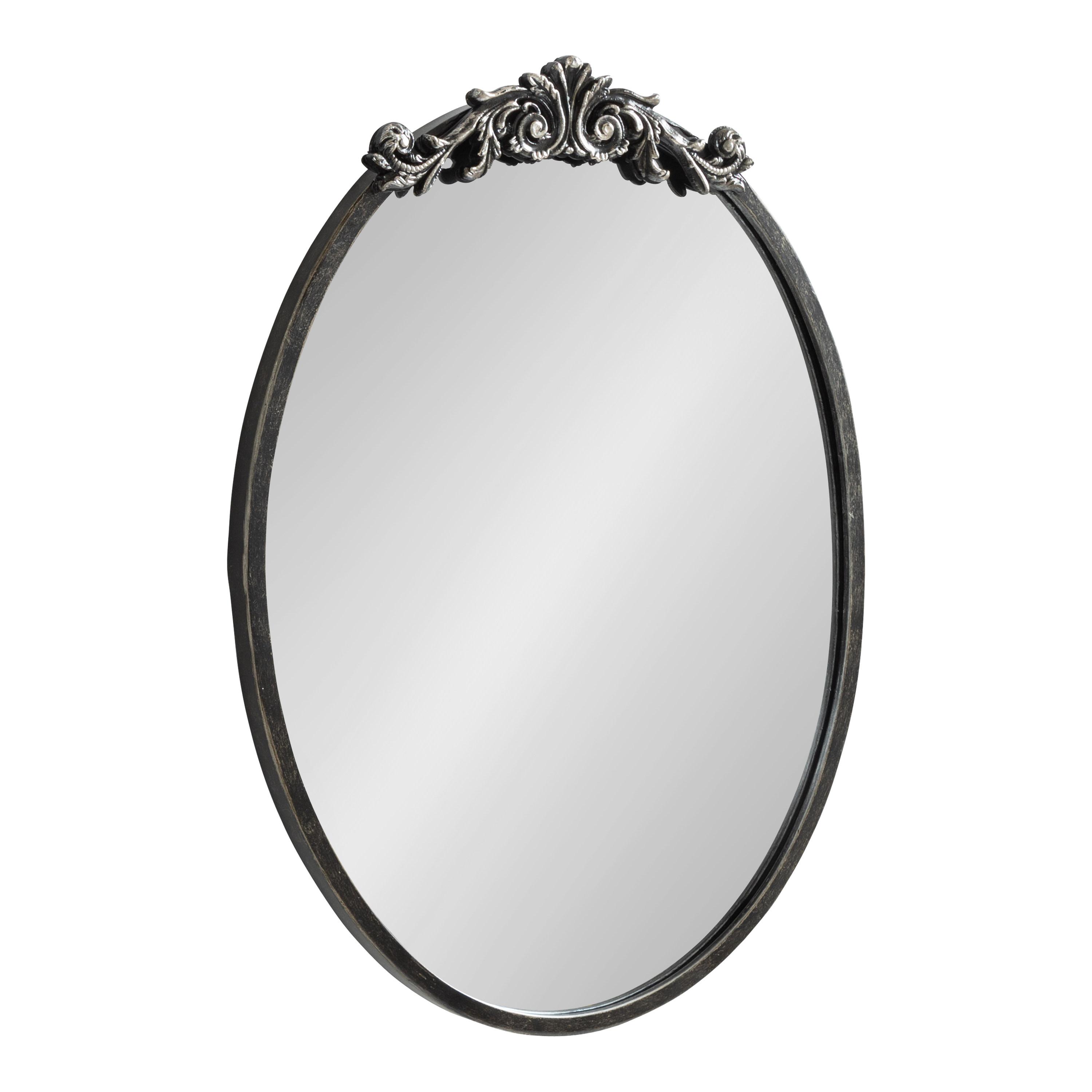 Kate & Laurel All Things Decor 18"x24" Arendahl Traditional Vertical Oval Wall Mirror: Ornate, Baroque-Inspired Design