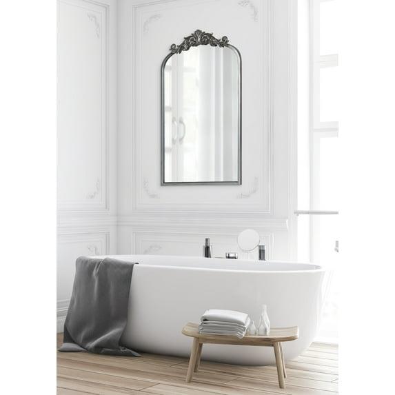 19" x 31" Arendahl Traditional Arch Decorative Wall Mirror Silver - Kate & Laurel: Metal Frame, Baroque Inspired, Easy to Hang