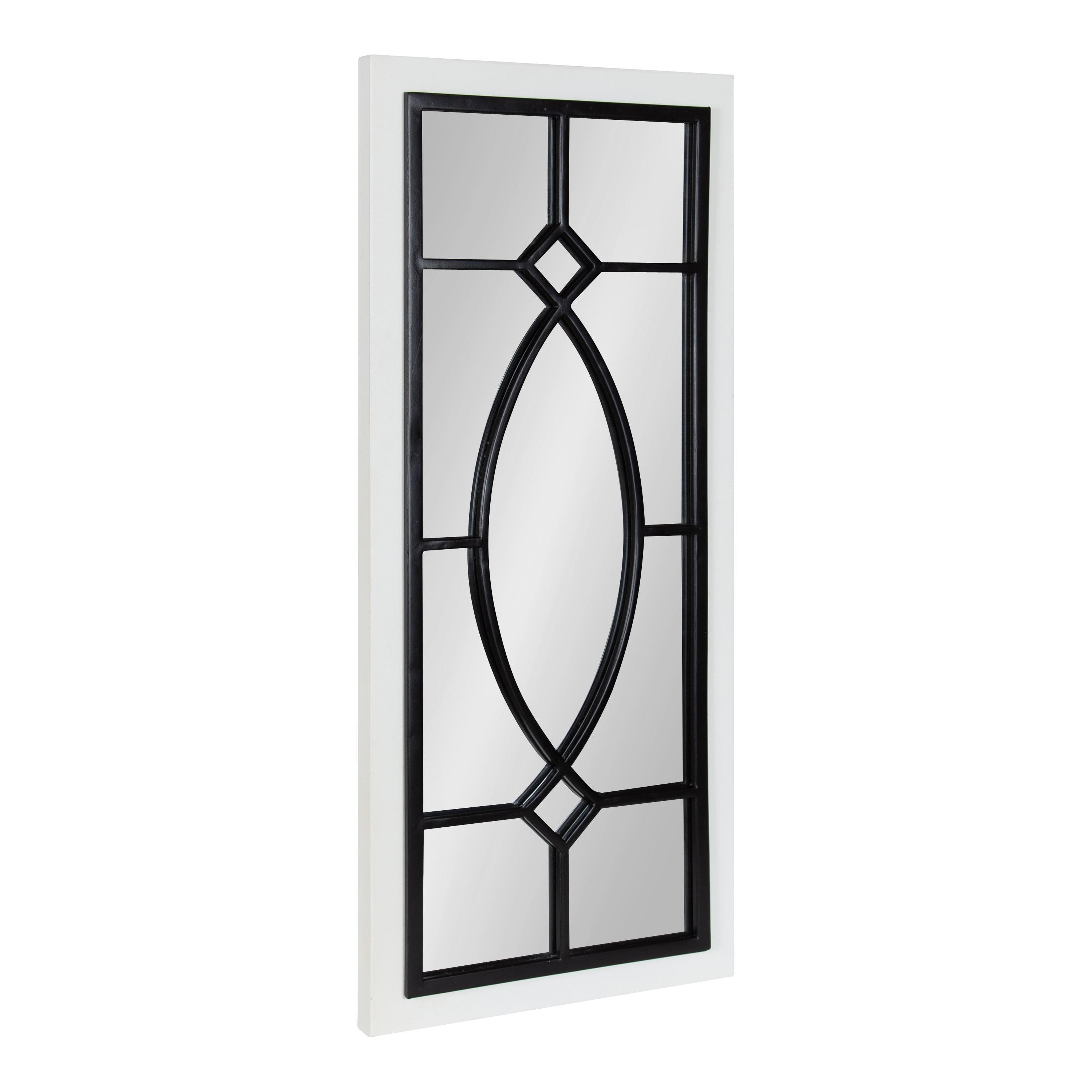 13&#34; x 30&#34; Bakersfiel Windowpane Wall Mirror White - Kate &#38; Laurel All Things Decor