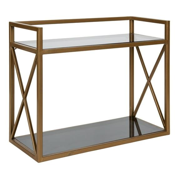 Kate & Laurel 18" x 8" x 15" Blex Metal and Glass Wall Shelf Gold -  All Things Decor: Floating, Tiered Storage