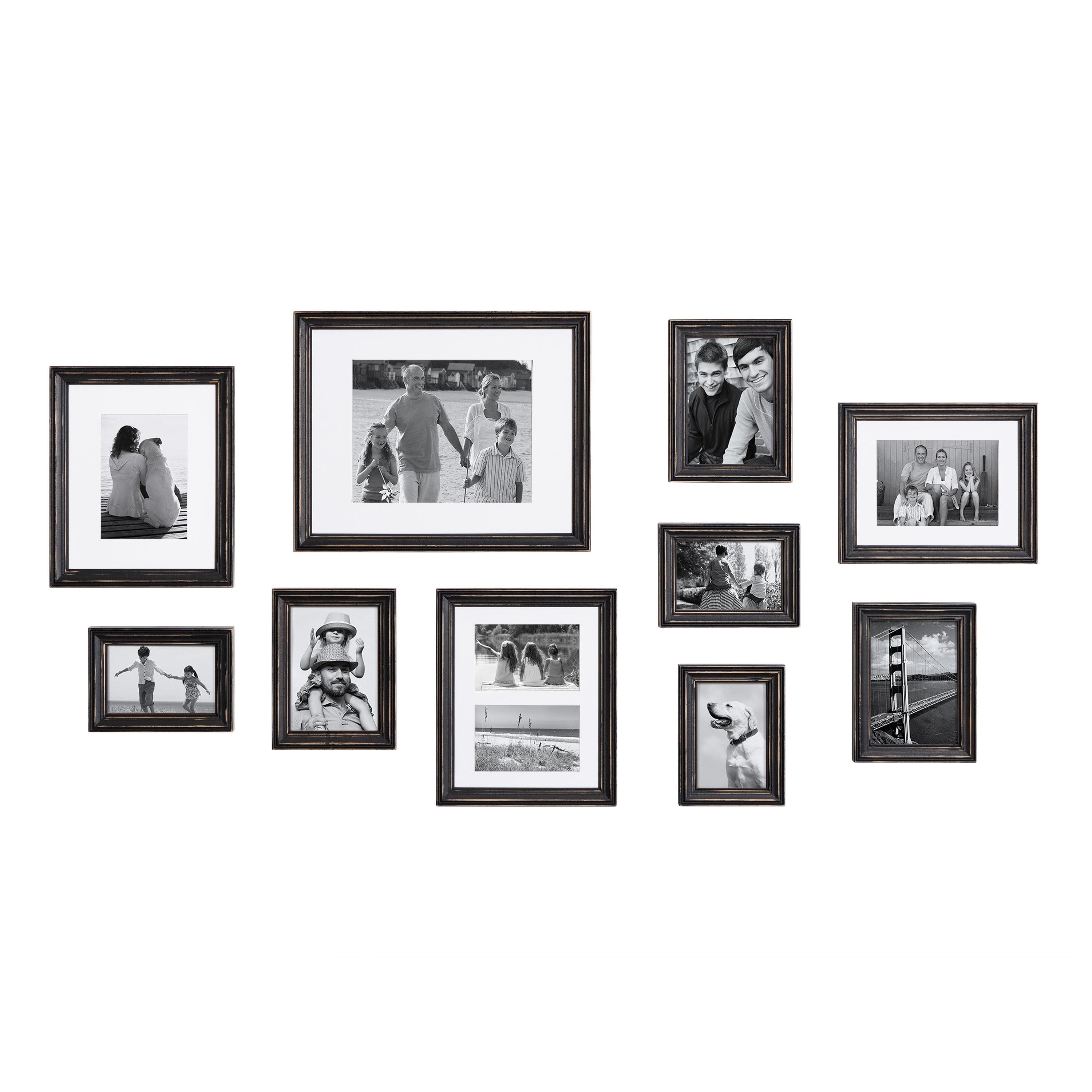 10pc Bordeaux Frame Box Set Black - Kate & Laurel All Things Decor: Wall Display, Modern Style