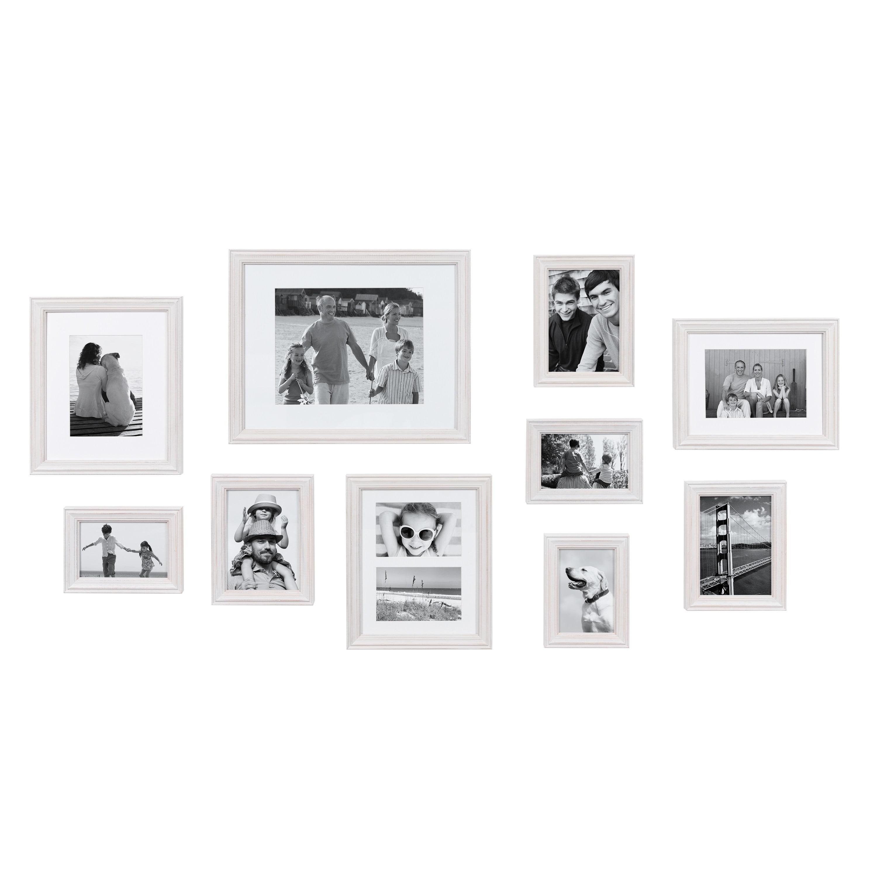 10pc Bordeaux Frame Box Set Matte White - Kate & Laurel All Things Decor: Wall Display, Modern Decor Style