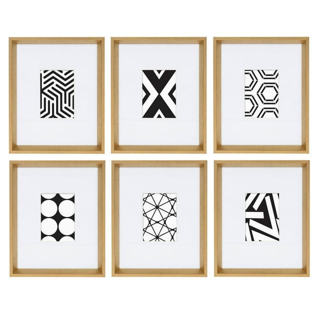 6pc 12" x 15" Calter Framed Print Art Set Gold - Kate and Laurel