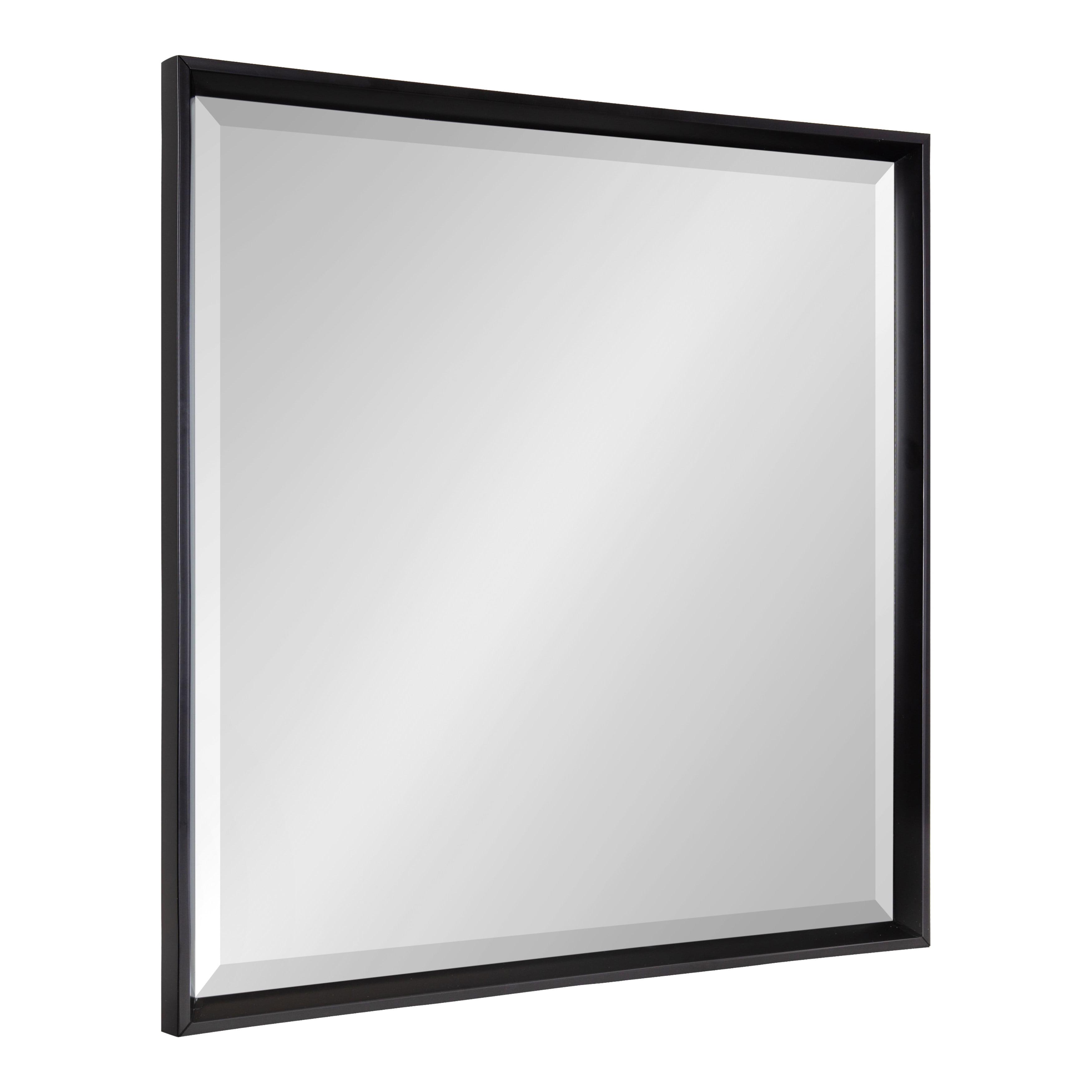 29.5" x 29.5" Calder Square Wall Mirror Black - Kate & Laurel All Things Decor: Modern Style, No Assembly, Wall Mounted