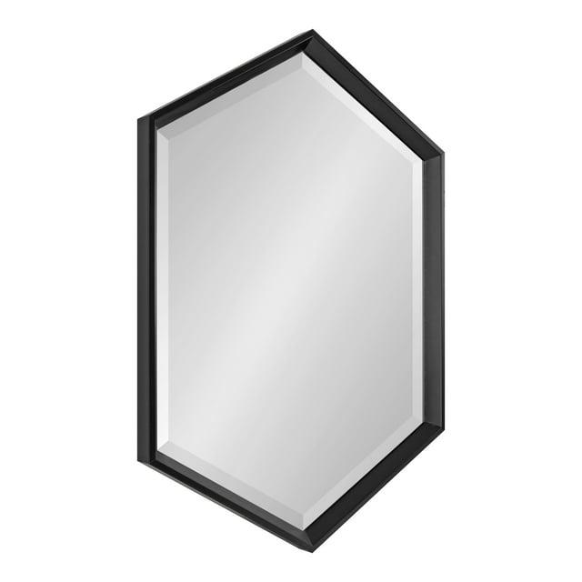 22" x 31" Calder Hexagon Wall Mirror Black - Kate & Laurel All Things Decor: Modern Beveled Edge, No Assembly Required, Wall Mount