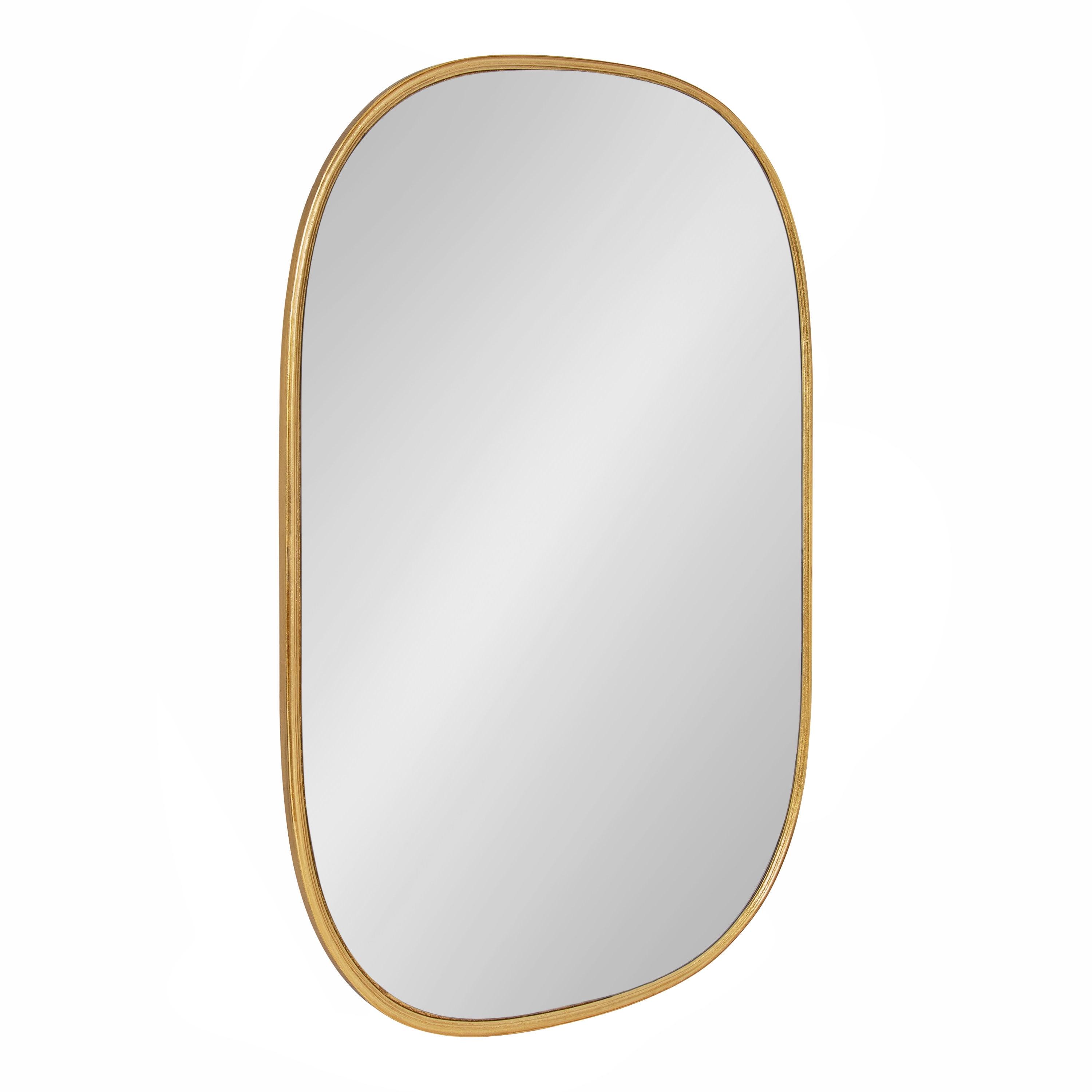 Gold Rectangular Wood Full Length Wall Mirror