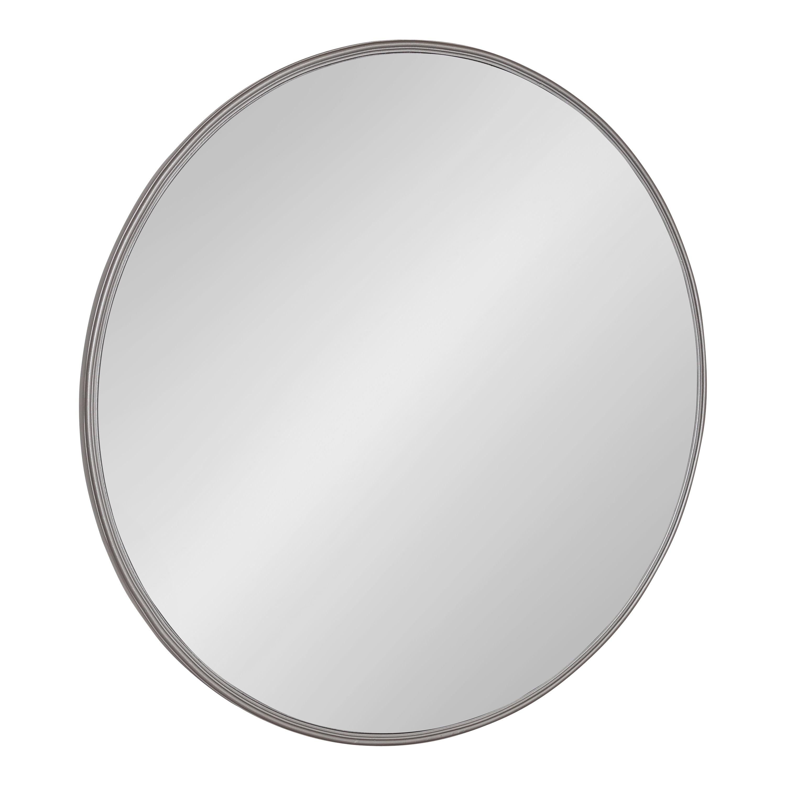 30" Caskill Round Wall Mirror Gray - Kate & Laurel: Chic Oversized Decor, No Assembly Required