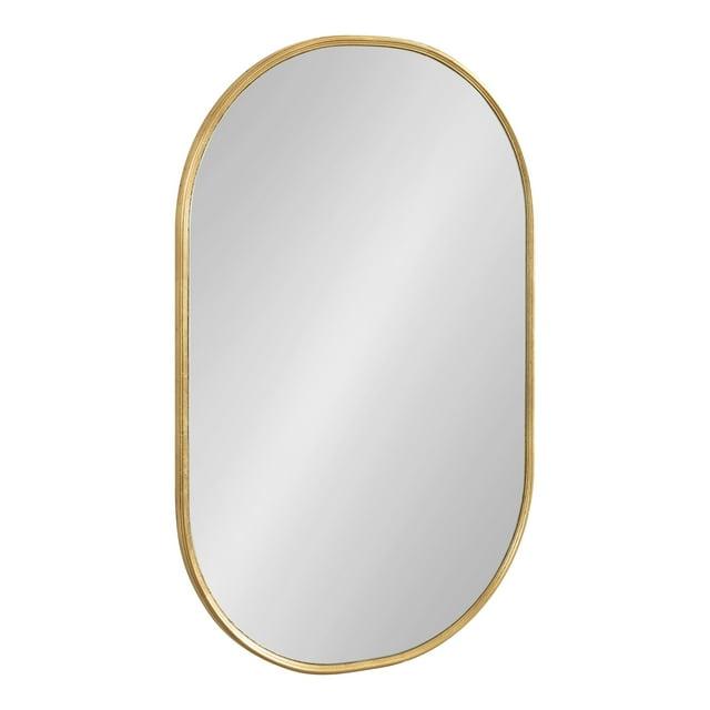 Kate and Laurel Caskill Oval MDF Capsule Mirror, 22x34, Gold