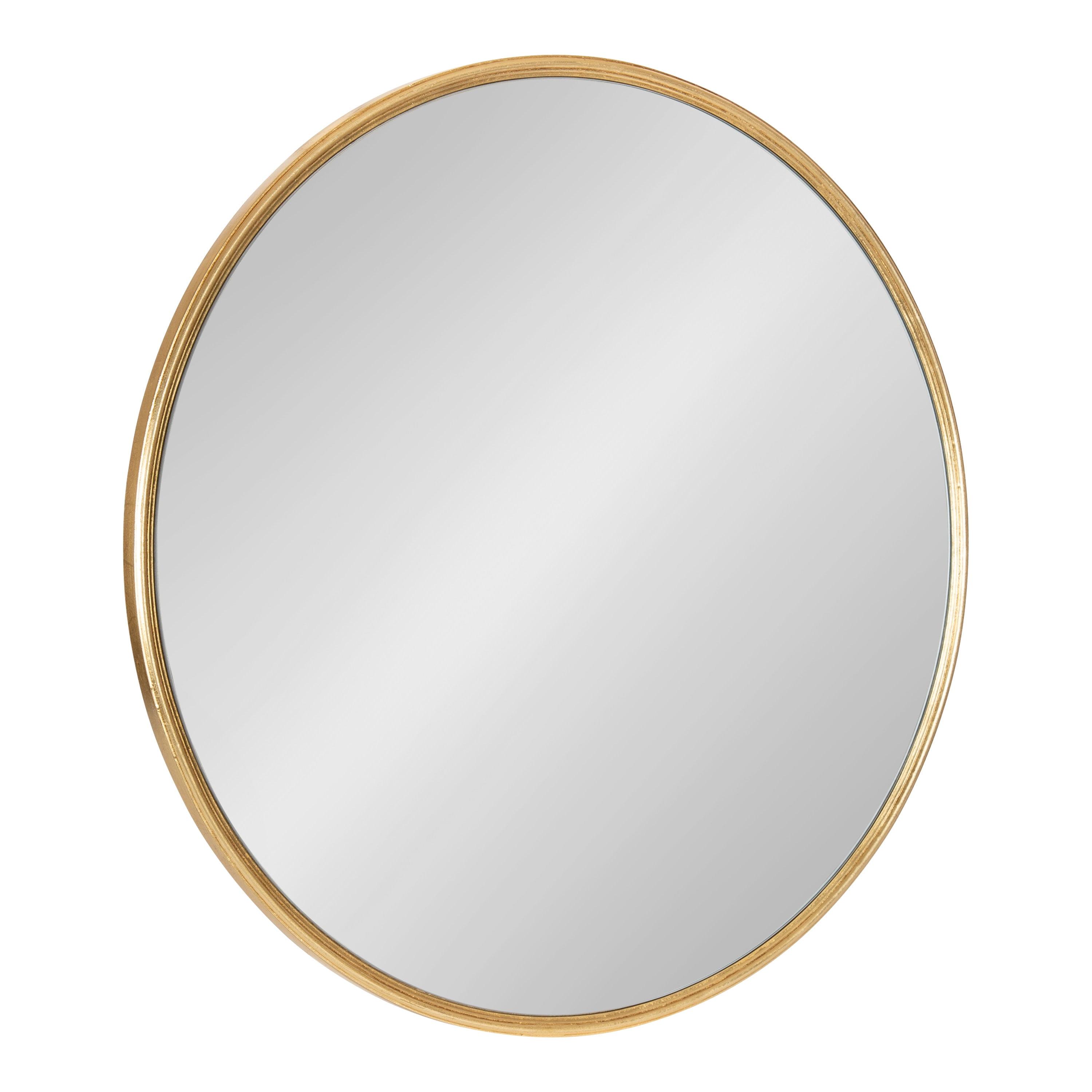 24" x 24" Caskill Round Framed Decorative Wall Mirror Gold - Kate & Laurel All Things Decor