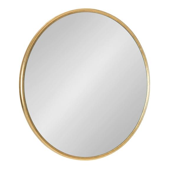 24" x 24" Caskill Round Framed Decorative Wall Mirror Gold - Kate & Laurel All Things Decor