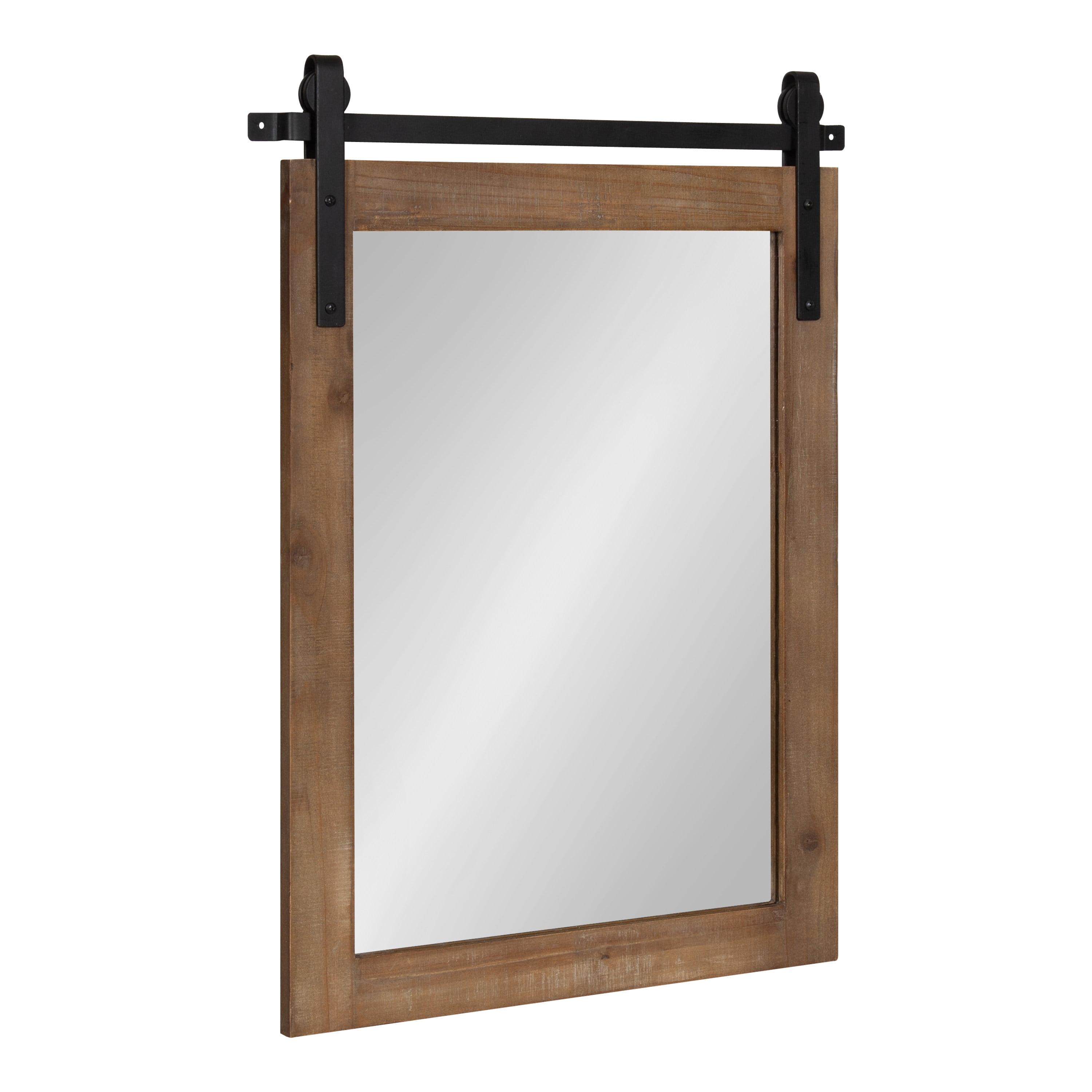18" x 26" Cates Rectangle Wall Mirror Rustic Brown - Kate & Laurel All Things Decor: Farmhouse Vanity Decor