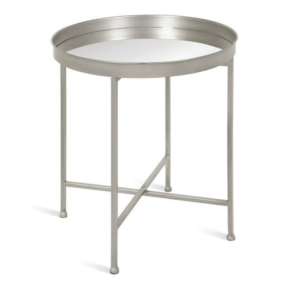 Kate and Laurel Celia Round Metal Side Table, 18.25x18.25x22, Silver
