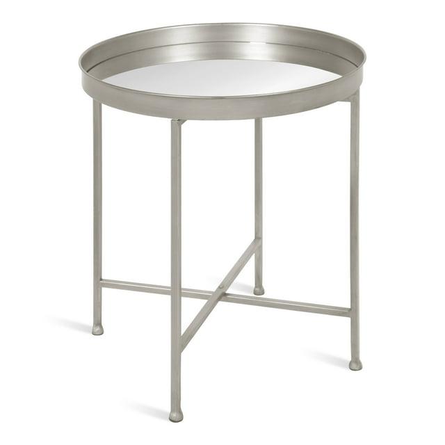 Kate and Laurel Celia Round Metal Side Table, 18.25x18.25x22, Silver