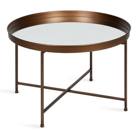 Kate and Laurel Celia Round Metal Coffee Table, 28.25x28.25x19, Bronze