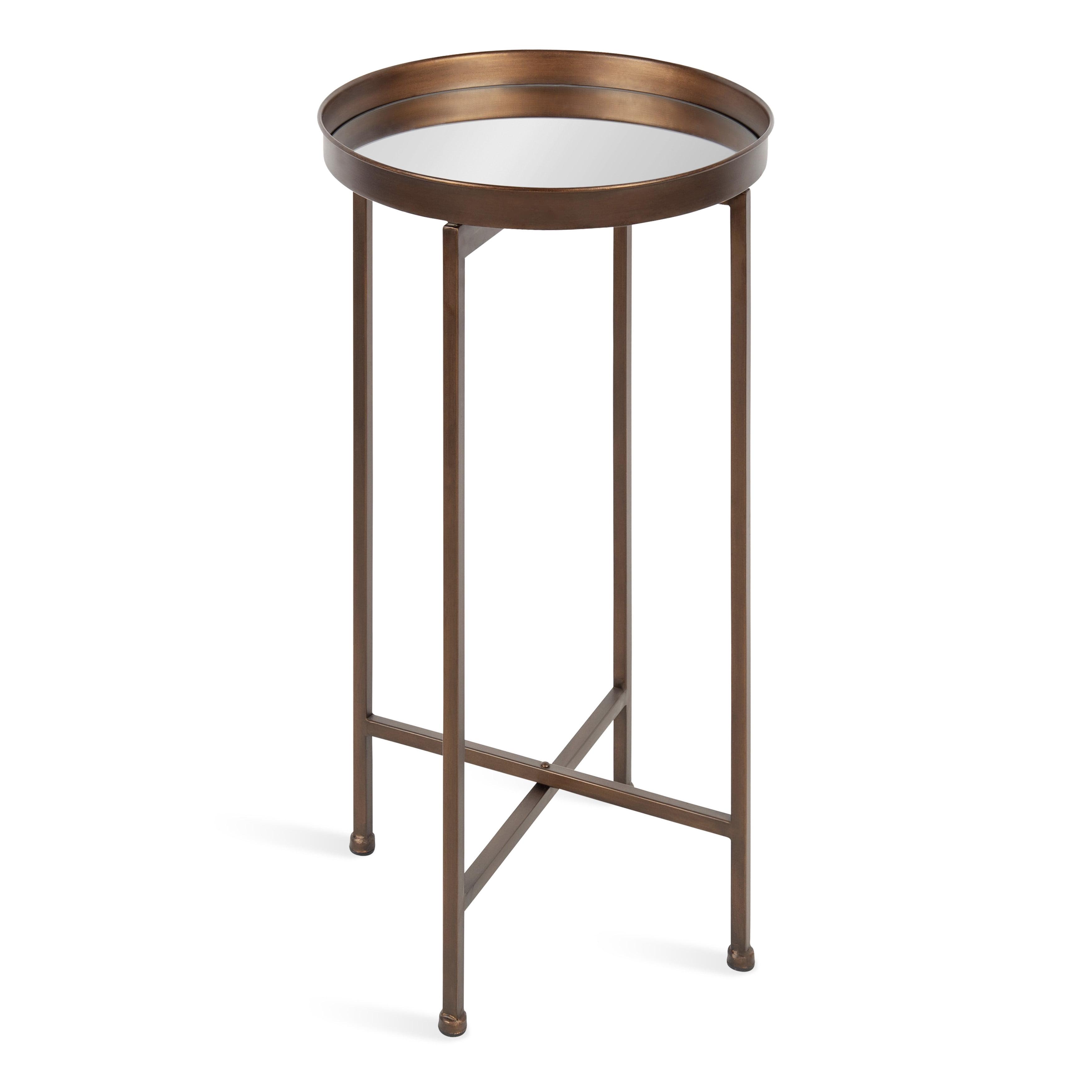 Kate and Laurel Celia Round Metal Foldable Tray Accent Table