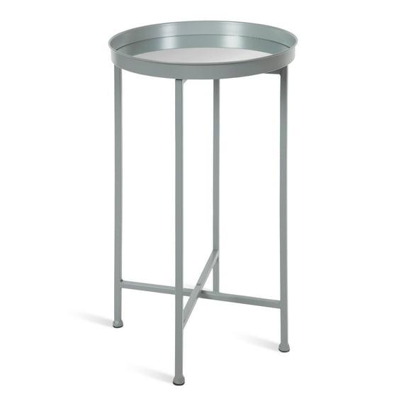 Kate and Laurel Celia Round Metal Tea Table, 14x14x25.75, Gray