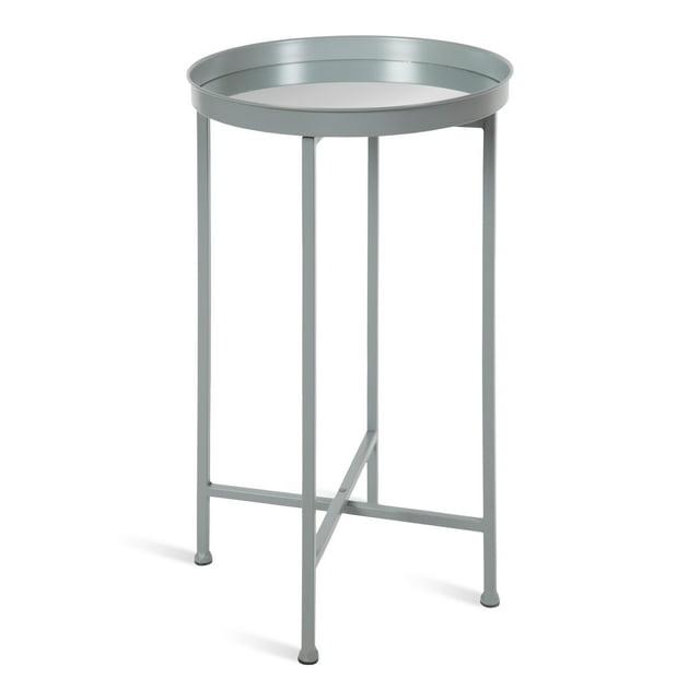 Kate and Laurel Celia Round Metal Tea Table, 14x14x25.75, Gray