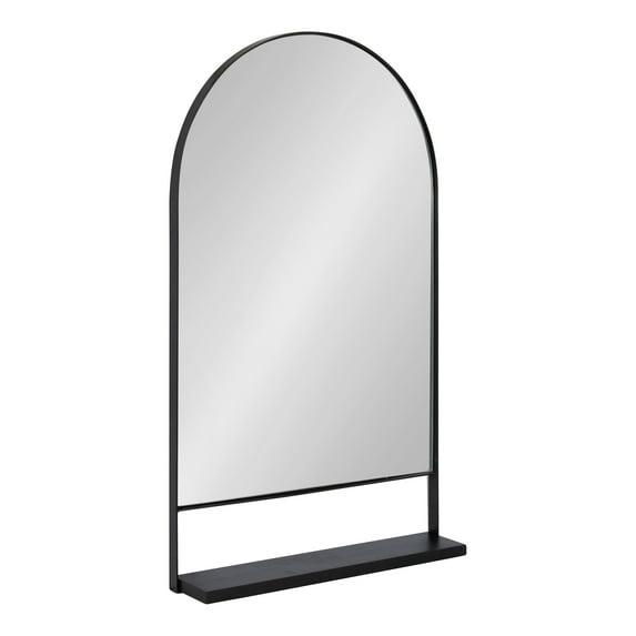 20" x 34" Chadwin Decorative Wall Mirror with Shelf Black - Kate & Laurel All Things Decor: Arched, Farmhouse-Inspired