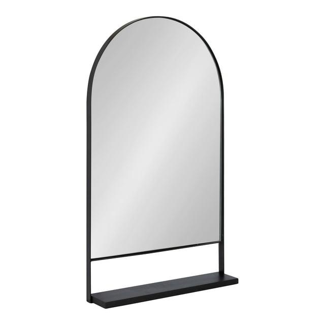 20" x 34" Chadwin Decorative Wall Mirror with Shelf Black - Kate & Laurel All Things Decor: Arched, Farmhouse-Inspired