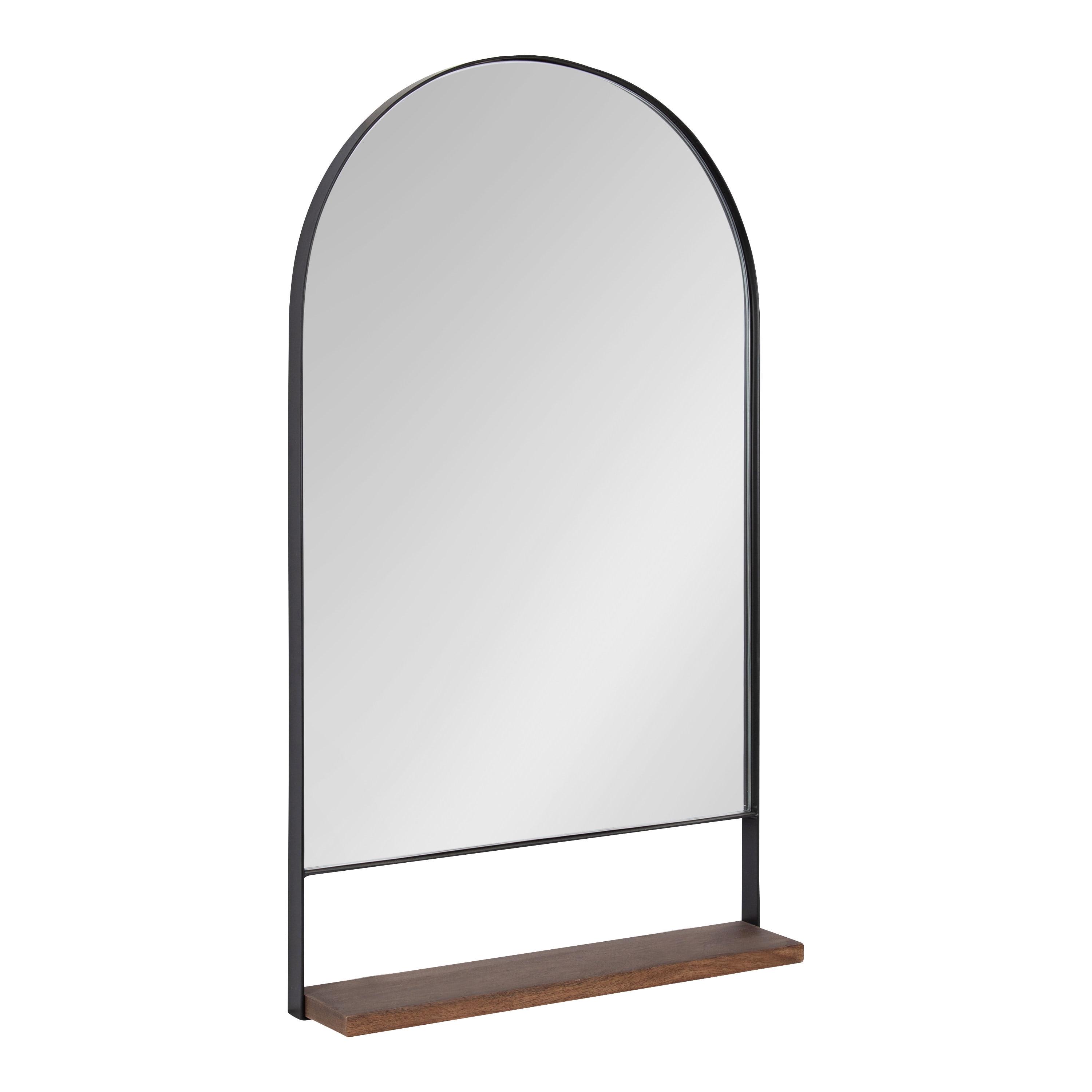 20" x 34" Chadwin Decorative Wall Mirror with Shelf Natural - Kate & Laurel All Things Decor: Arched, Farmhouse-Inspired