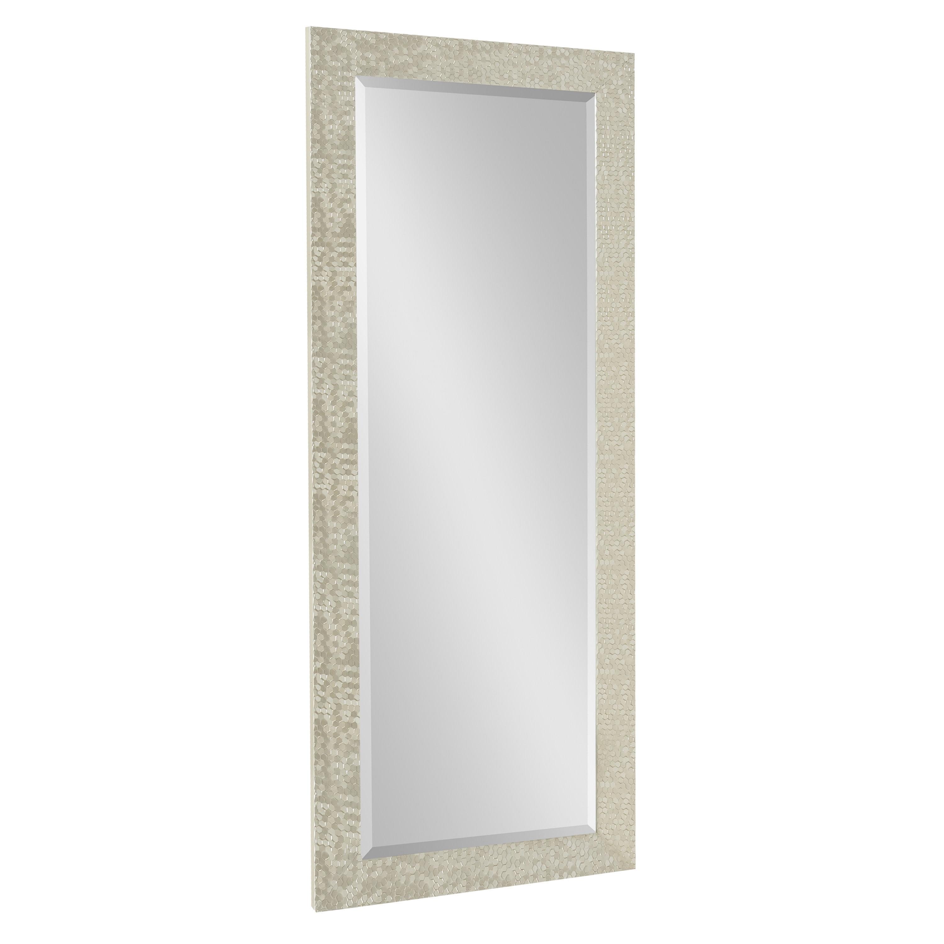 18" x 50" Coolidge Framed Beveled Decorative Wall Mirror Gold - Kate & Laurel All Things Decor: Champagne Finish, Textured