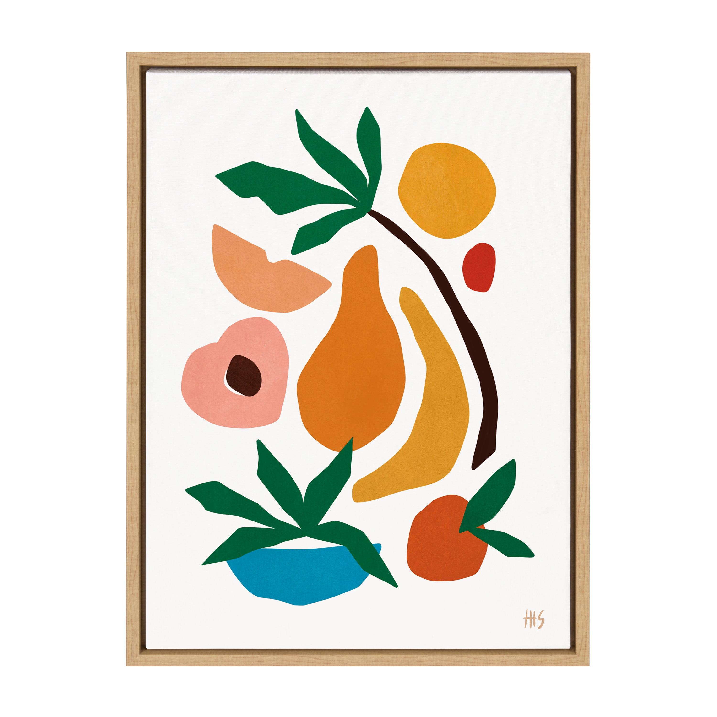 Kate and Laurel Sylvie Fruit Fiesta Framed Canvas by Maggie Stephenson, 18x24, Natural