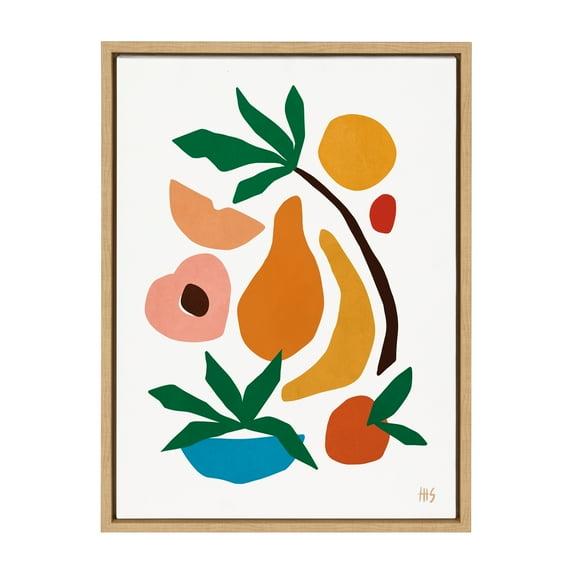 Kate and Laurel Sylvie Fruit Fiesta Framed Canvas by Maggie Stephenson, 18x24, Natural