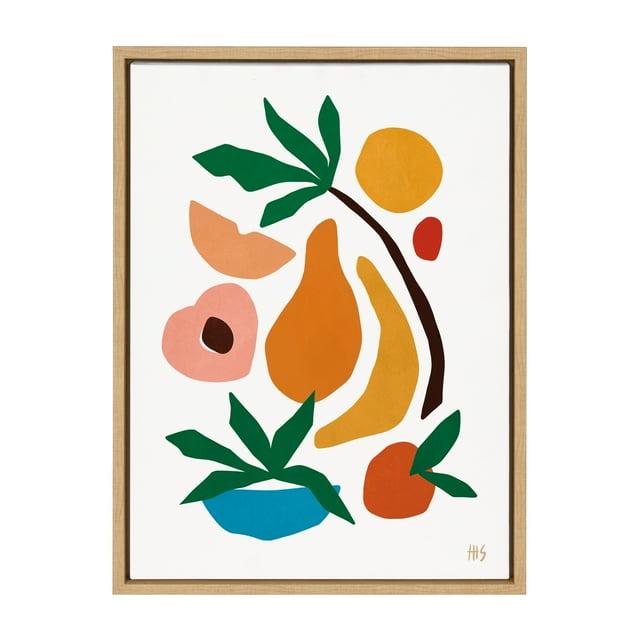 Kate and Laurel Sylvie Fruit Fiesta Framed Canvas by Maggie Stephenson, 18x24, Natural