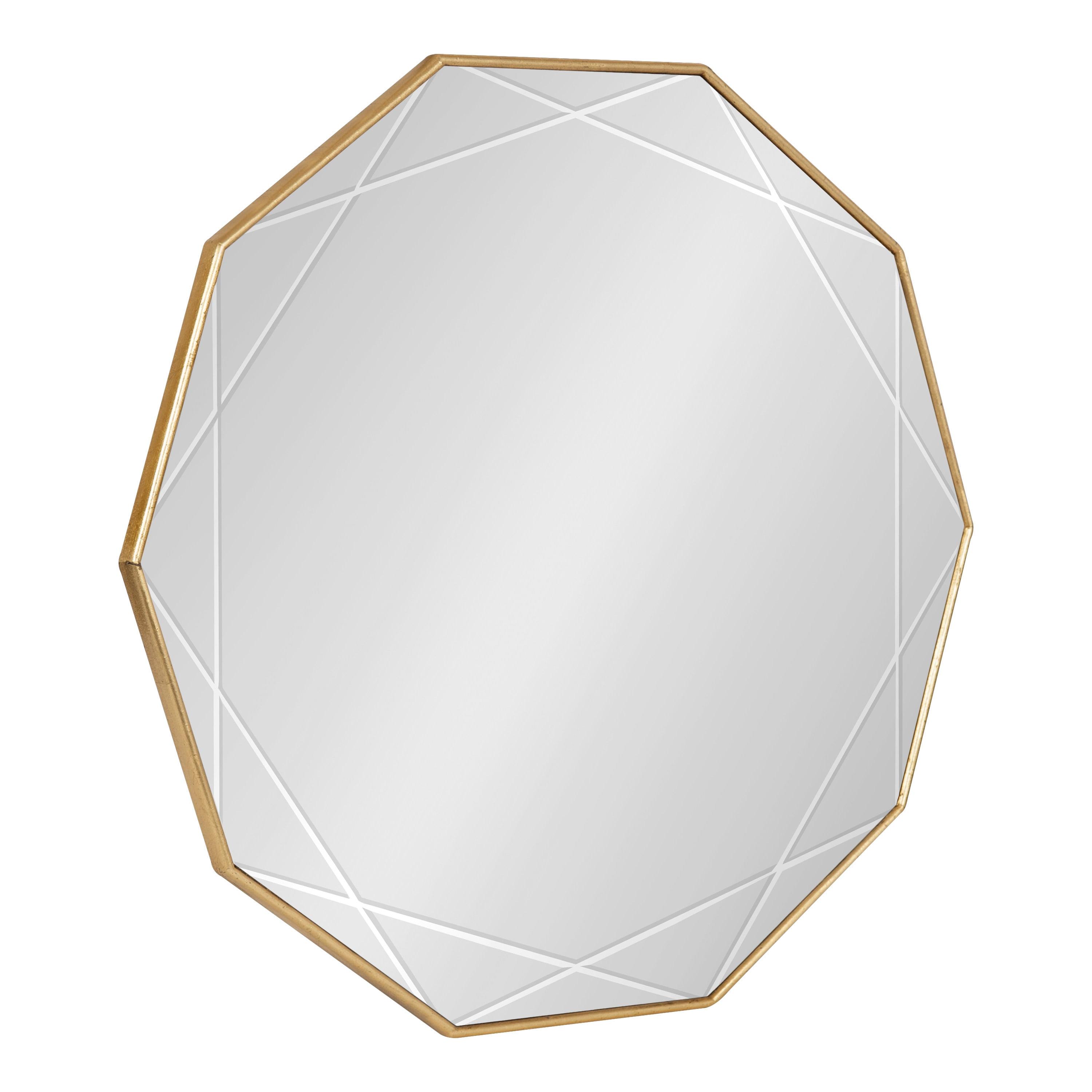Kate and Laurel Deka Etched Starburst Accent Framed Wall Mirror